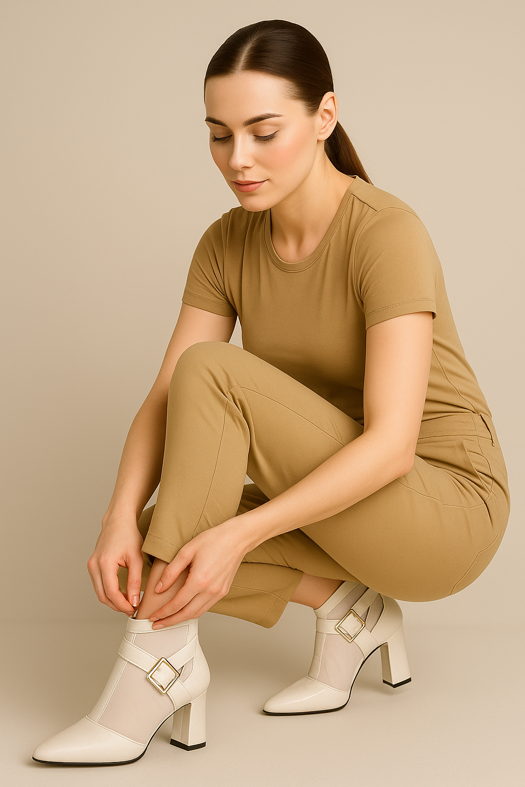 Arielle | Sommerstøvler med gennemsigtigt net og spænde Rem - - Arielle | Sommerstøvler med gennemsigtigt net og spænde Rem - €25 - {{ product_tags }