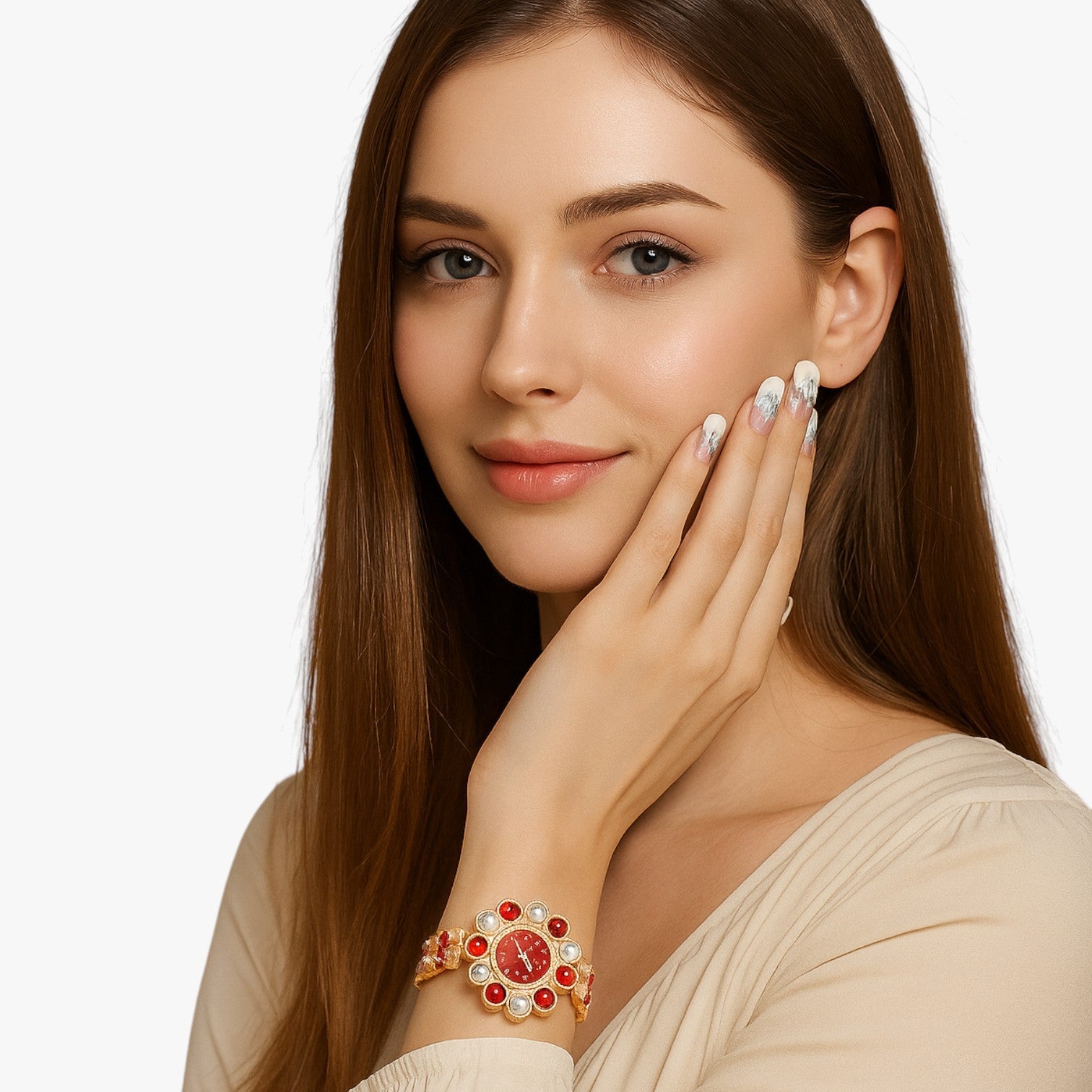Lilliana | Elegant ur med krystalblomsterkrans - - Lilliana | Elegant ur med krystalblomsterkrans - €25 - {{ product_tags }