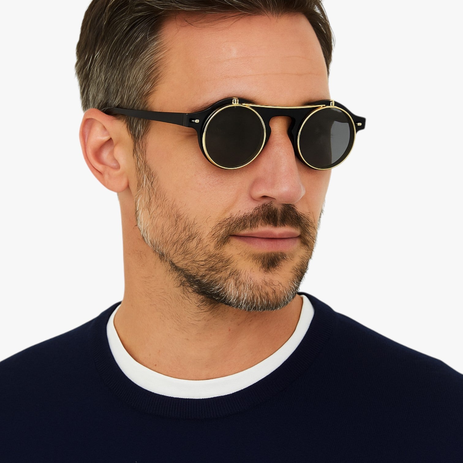 Zain | Retro unisex solbriller med dobbelt linse flip & UV-beskyttelse - - Zain | Retro unisex solbriller med dobbelt linse flip & UV-beskyttelse - €25 - {{ product_tags }