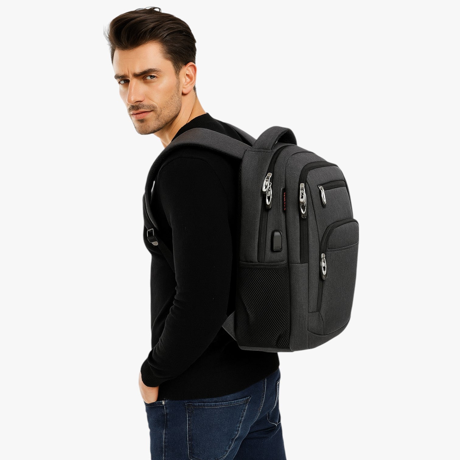 Charlie | Alsidig Vandtæt Rygsæk med USB-Ports Stor Kapacitet til Rejser og Arbejde - - Charlie | Alsidig Vandtæt Rygsæk med USB-Ports Stor Kapacitet til Rejser og Arbejde - €25 - {{ product_tags }