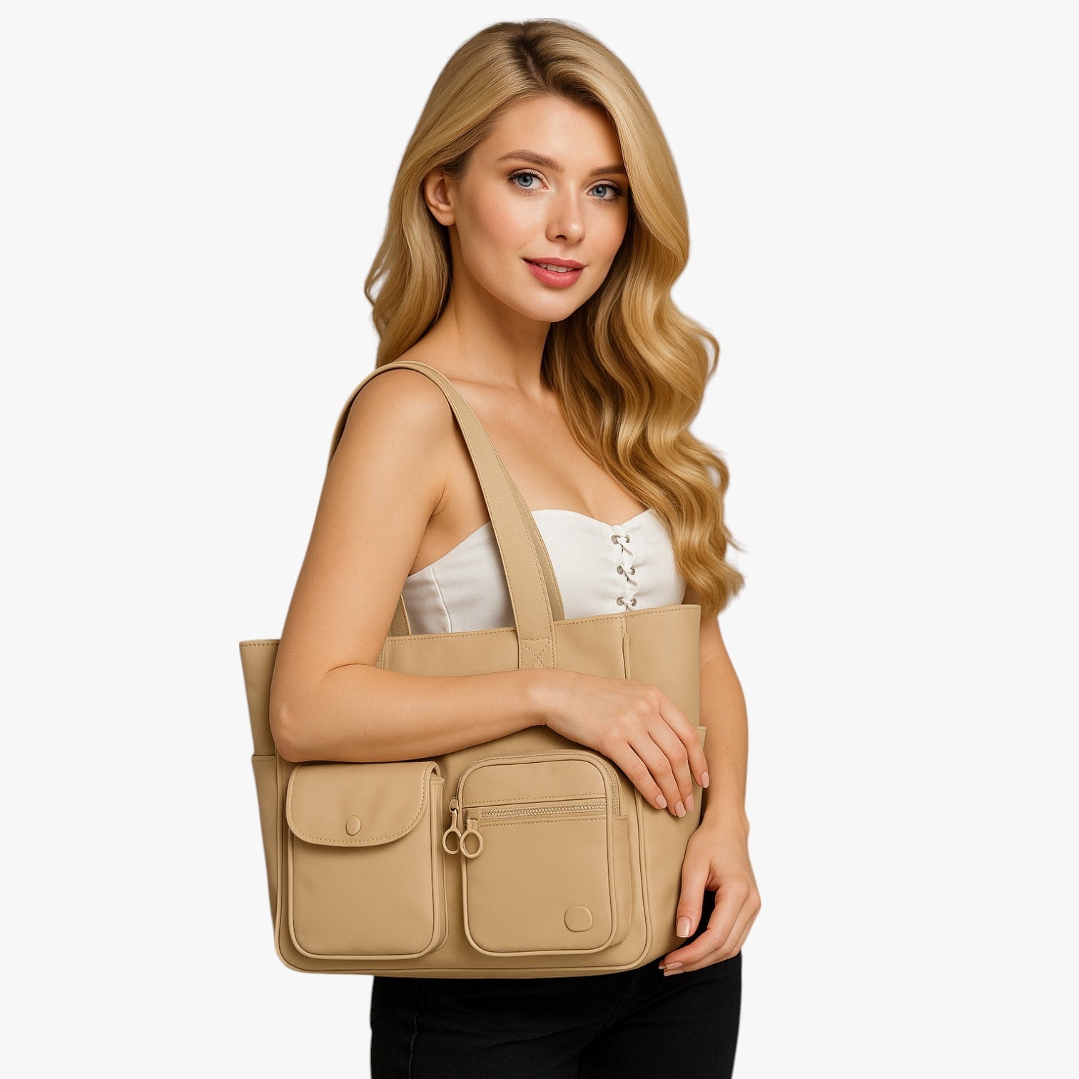 Eloise | AJI 2025 Bæredygtig Tote-Taske til Damer Let, Vandafvisende og Rummelig - - Eloise | AJI 2025 Bæredygtig Tote-Taske til Damer Let, Vandafvisende og Rummelig - €25 - {{ product_tags }