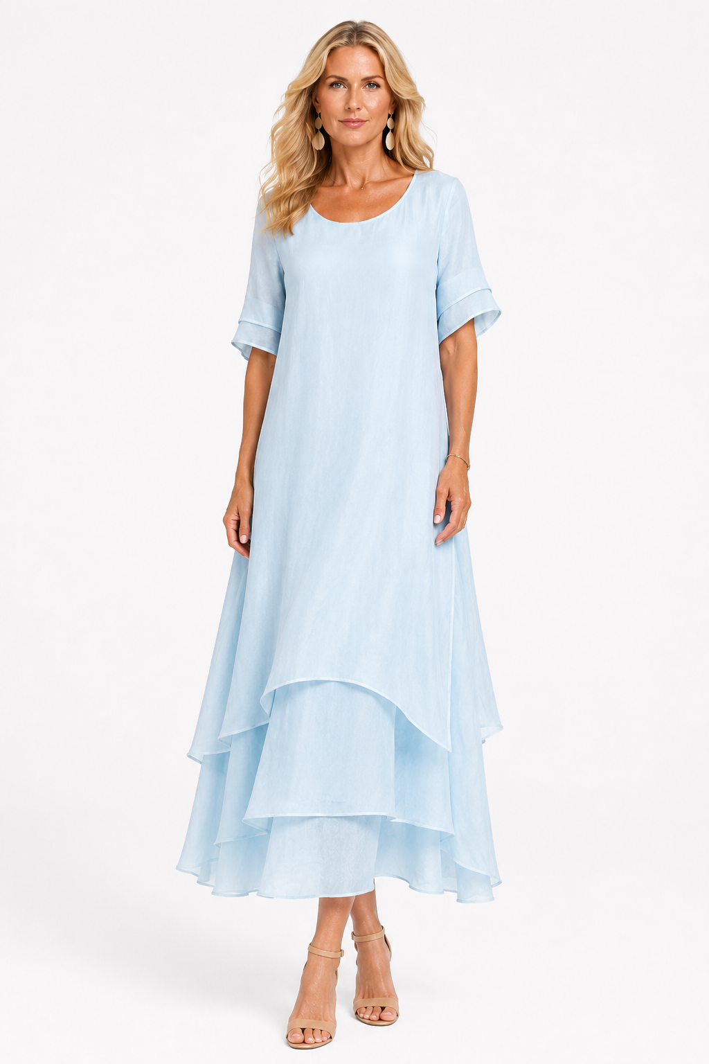 Elegant Tidløs Kjole - Komfortabel Pasform til Alle - Blå - Kjole - {{ product_tags }
