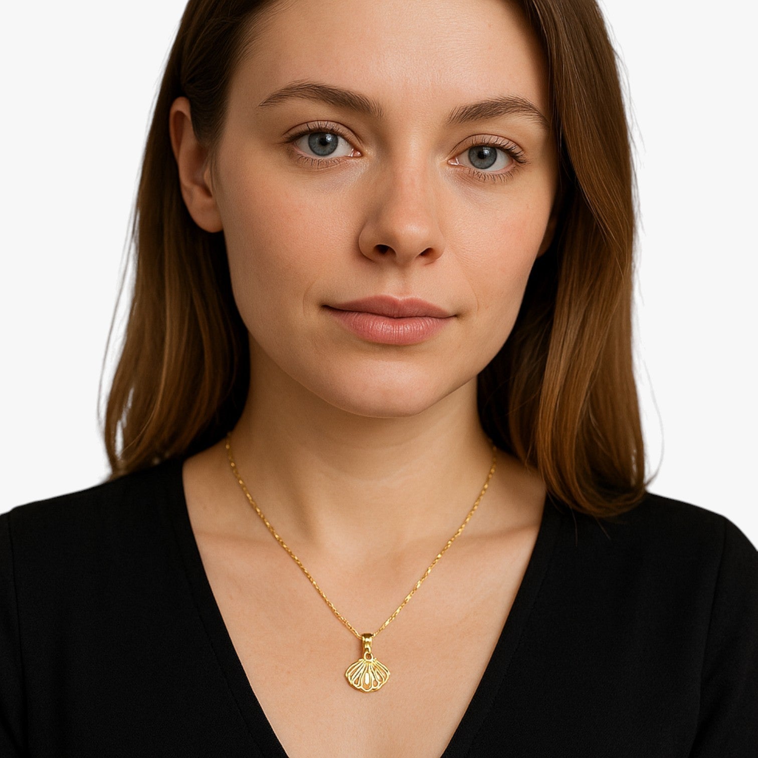 Nadia | Retro perlehalskæde med muslingeskal - - women's fashion - {{ product_tags }