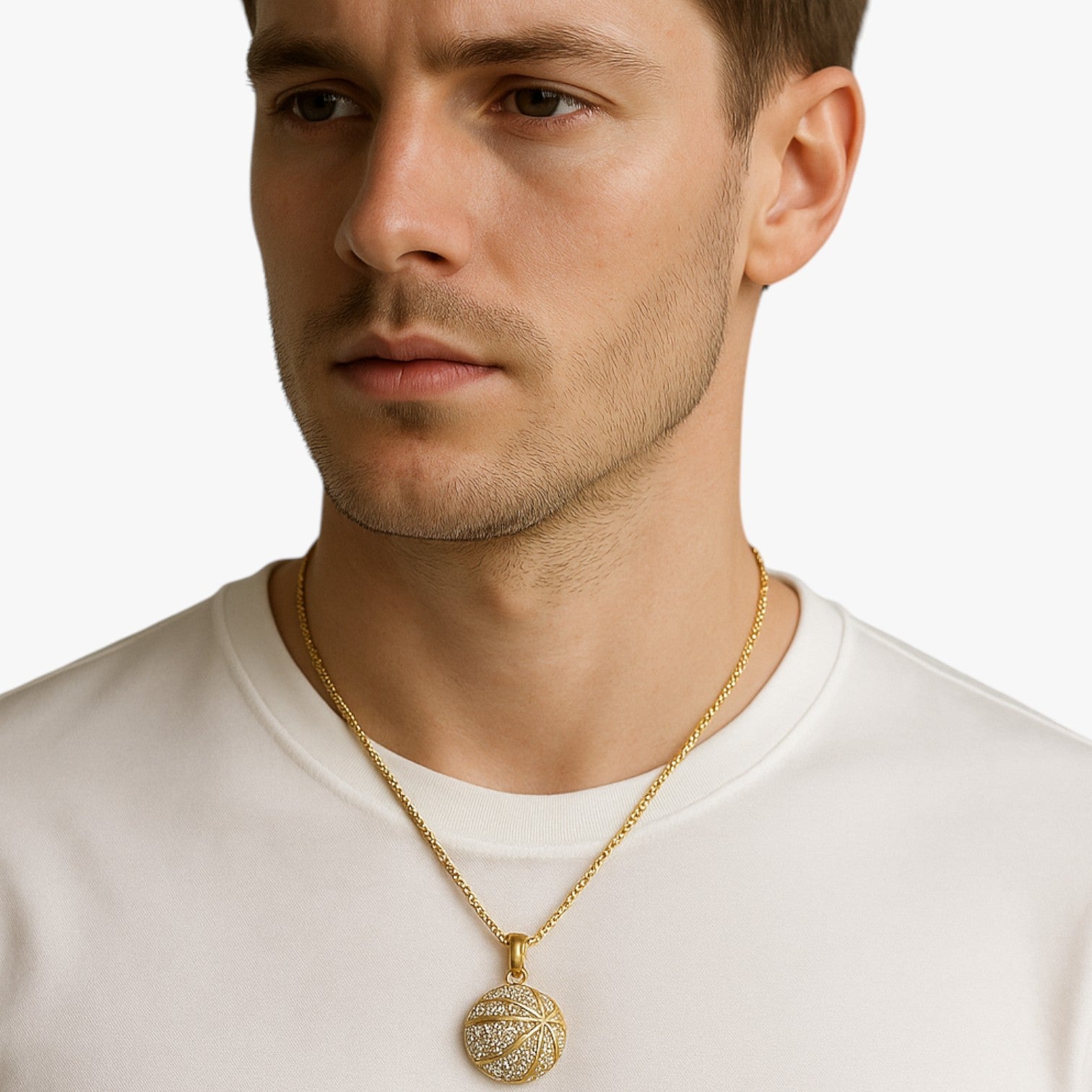 Kenji | Guldplads halskæde med basket hip hop design - - other - {{ product_tags }