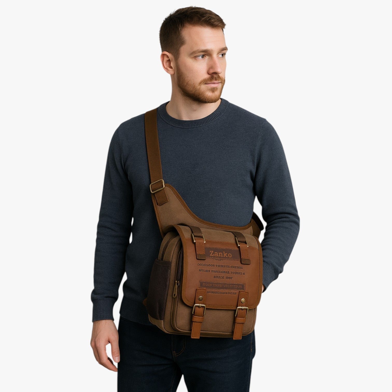 Adam | Nylon Vintage Mænds Messenger Taske Praktisk, Let, Altid Hos Dig - - bags - {{ product_tags }