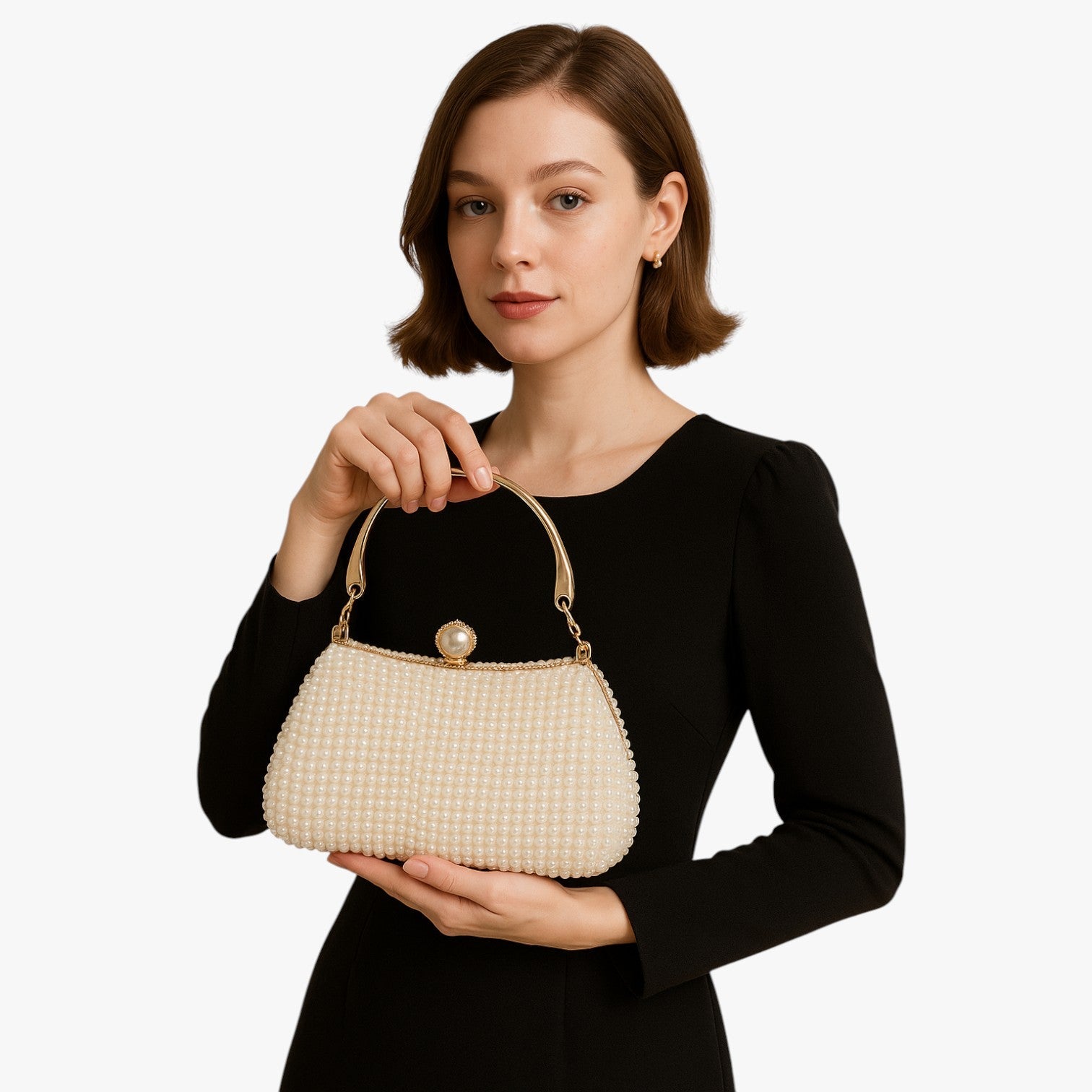 Aviana | Elegant perle eveningtaske med kædehåndtag - - other - {{ product_tags }