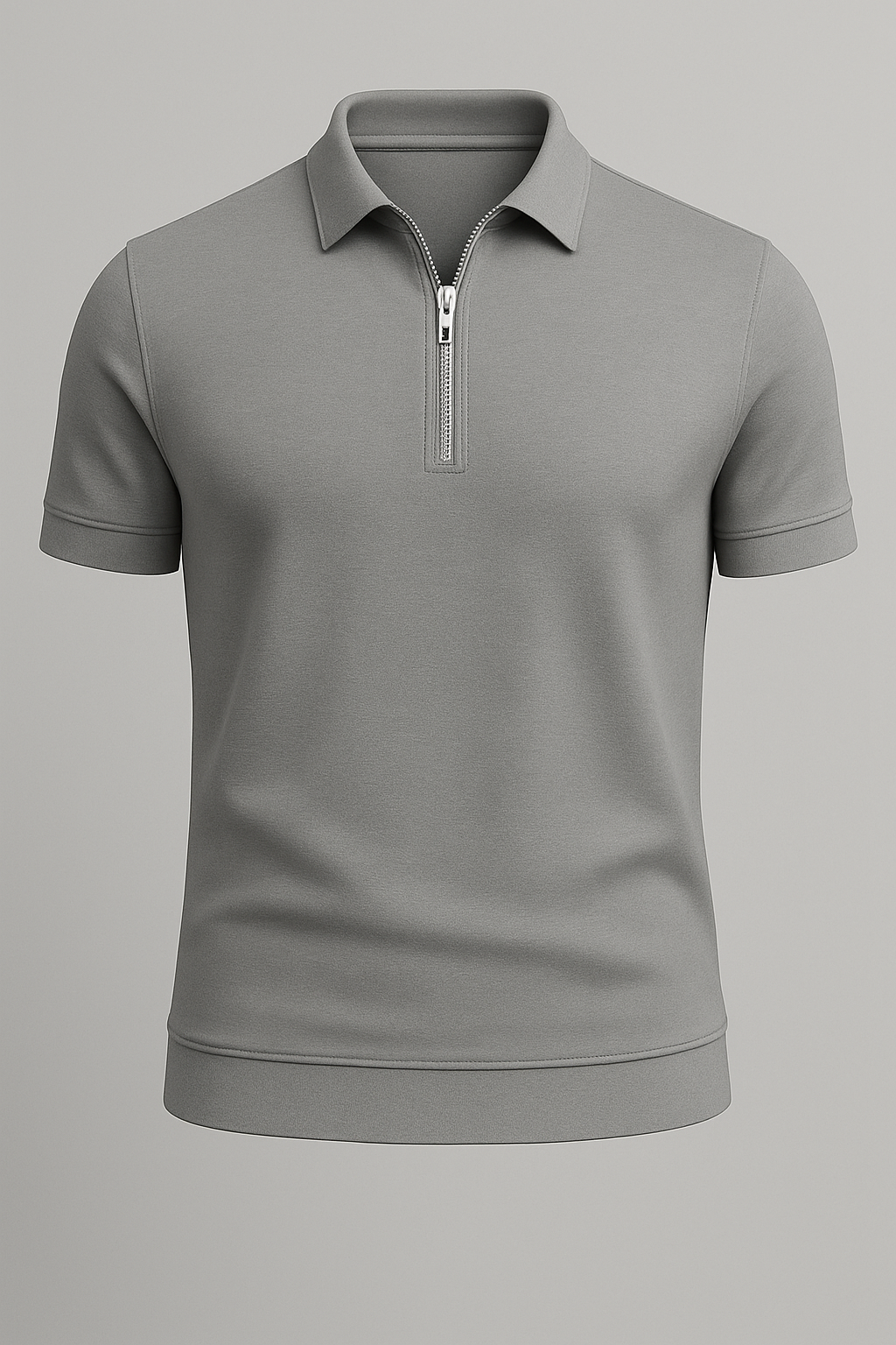 Ruben | Zip Polo – Ren lining og moderne snit - Grå - Ruben | Zip Polo – Ren lining og moderne snit - €25 - {{ product_tags }