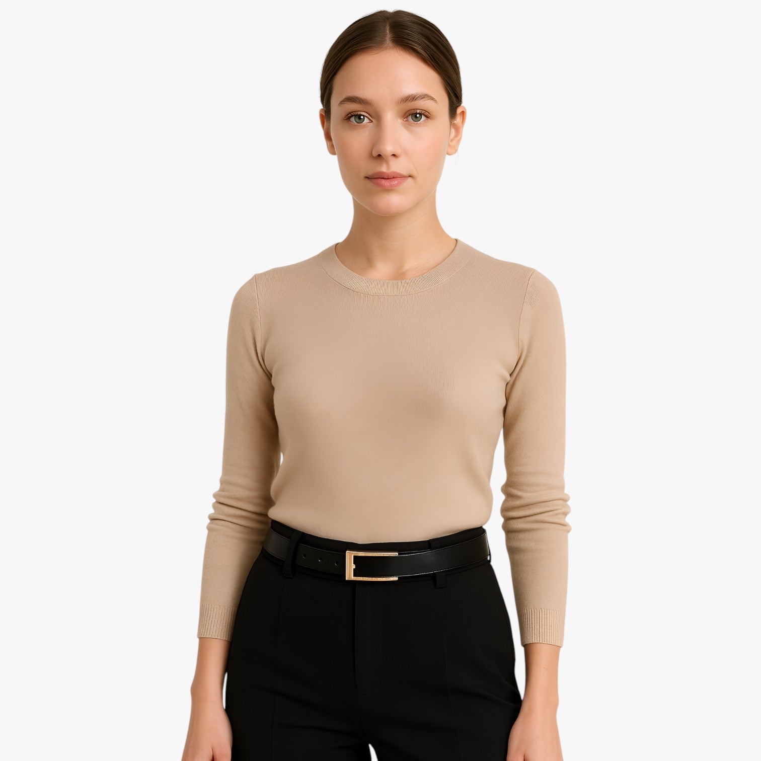 Blair | Kvindeliv i ægte høj kvalitet læder med gylden spænde, tynd bælte til kjoler - - women's fashion - {{ product_tags }