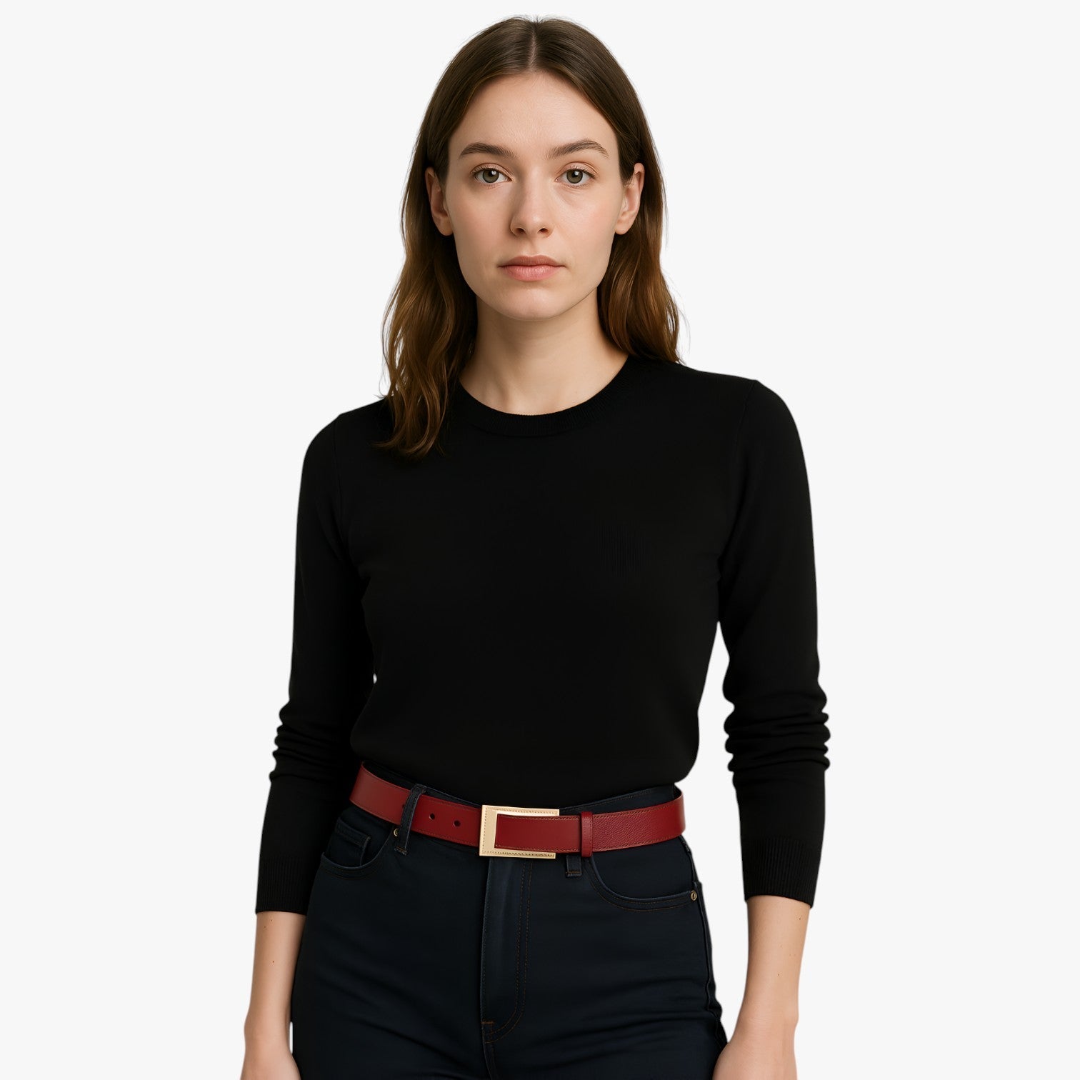 Blair | Kvindeliv i ægte høj kvalitet læder med gylden spænde, tynd bælte til kjoler - - women's fashion - {{ product_tags }