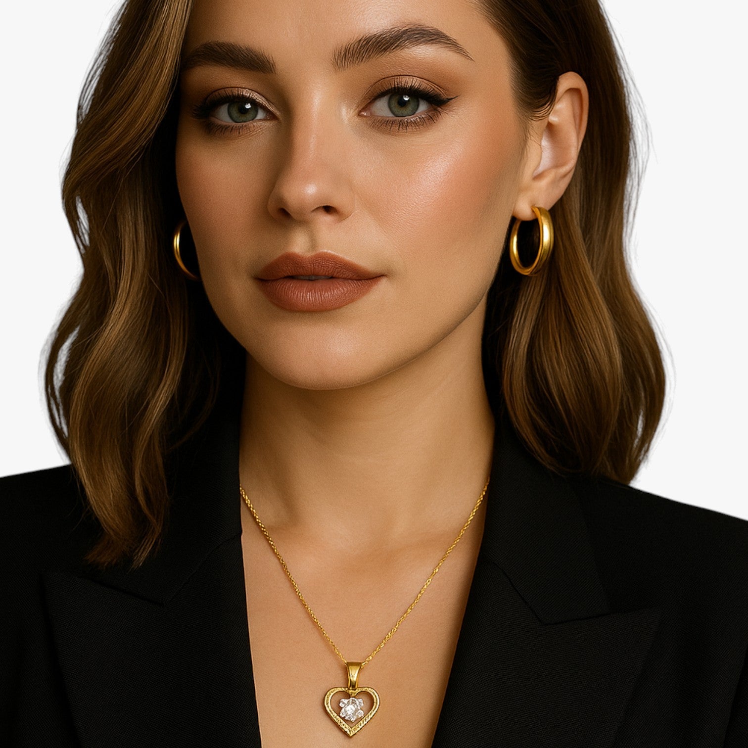 Skylar | Hjerte halskæde med ædelstens elegance feminin og komfort i guld - - women's fashion - {{ product_tags }