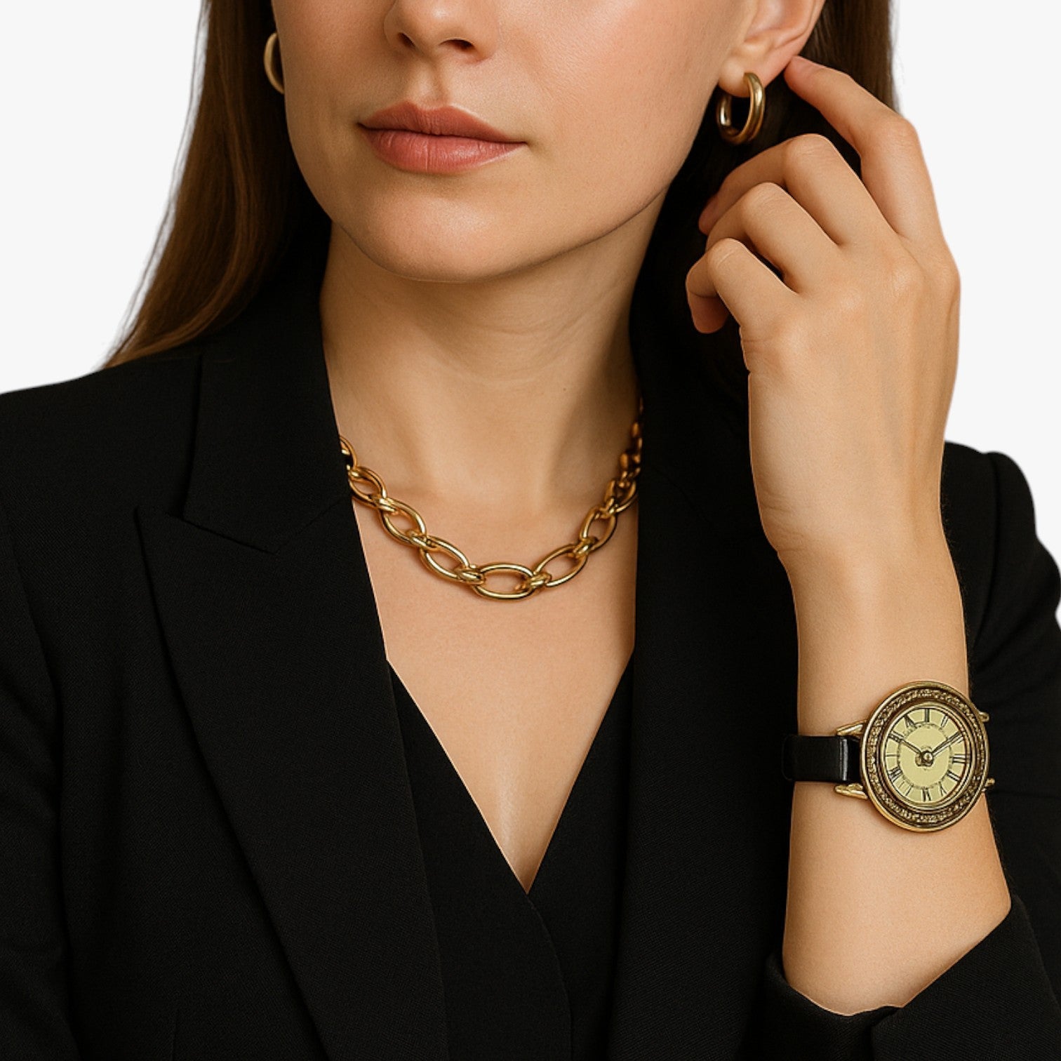 Laurel | Vintage læderur med romersk urskive - - watches - {{ product_tags }