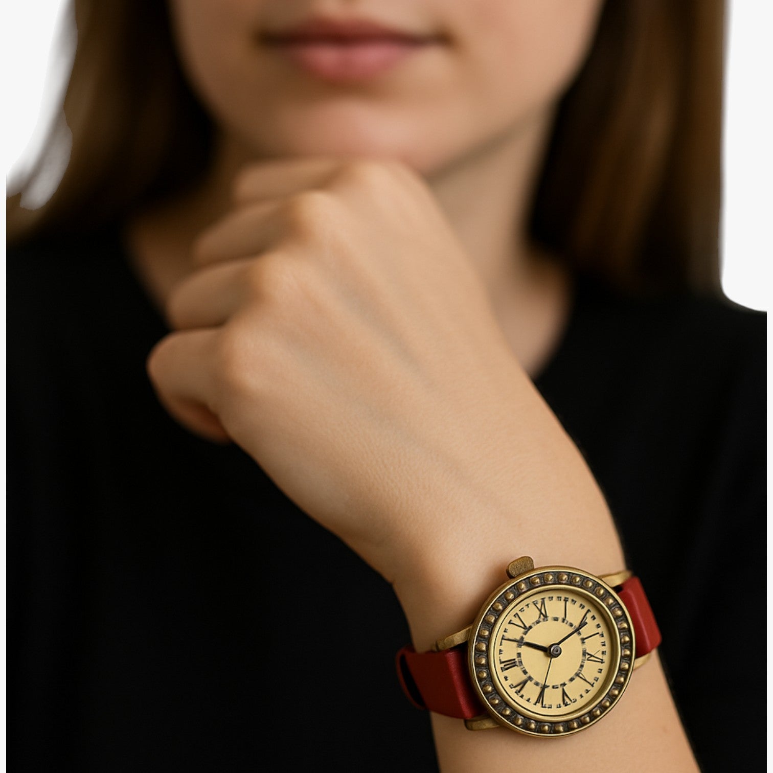 Laurel | Vintage læderur med romersk urskive - - watches - {{ product_tags }
