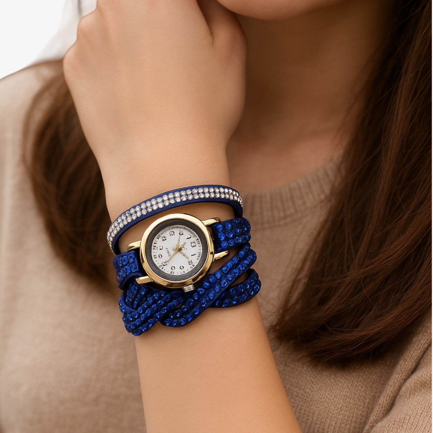 Heidi | Damenuhr med lang læderrem: elegance og glans i ét - - watches - {{ product_tags }