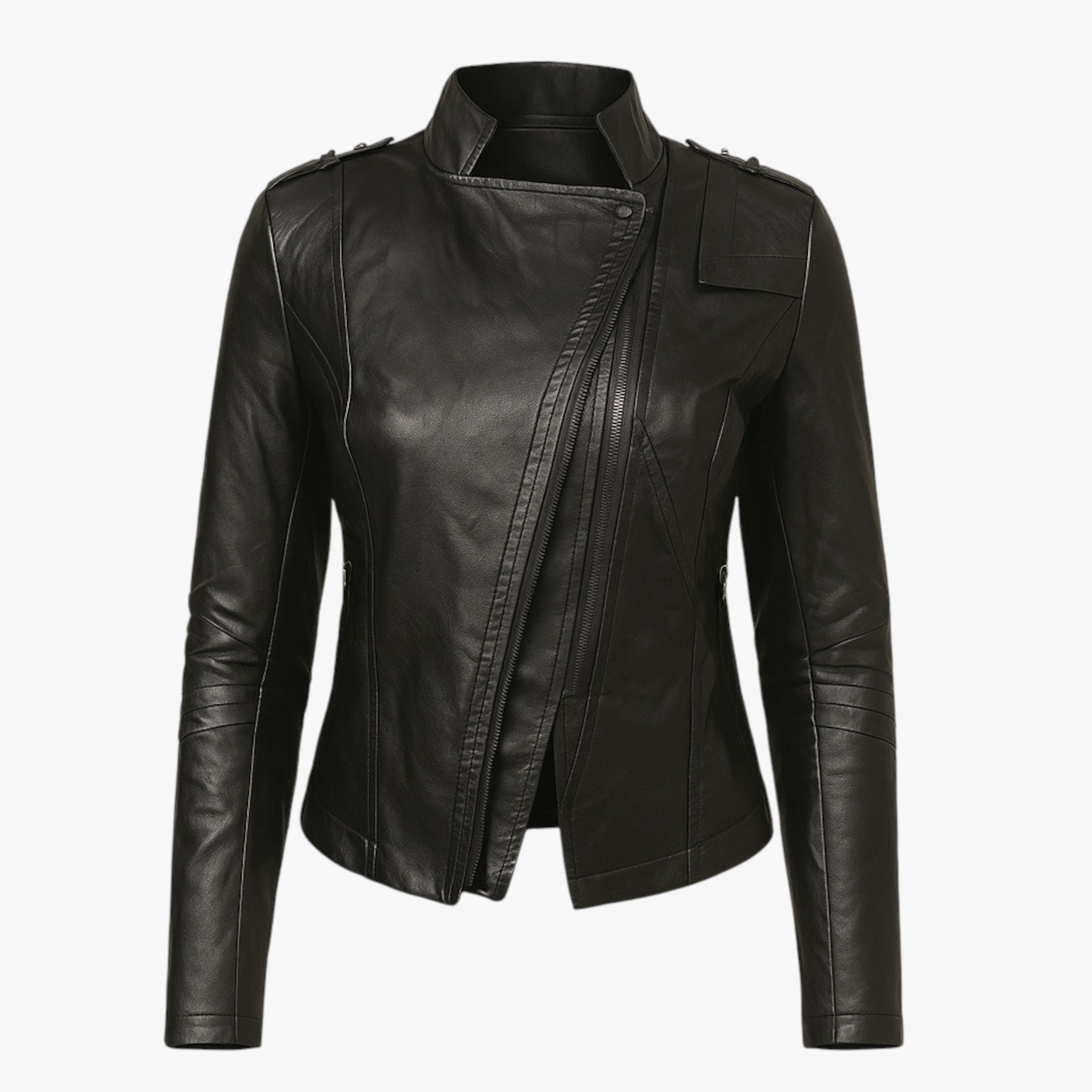 Emma | Kort skinnjakke - Sort - women's fashion - {{ product_tags }