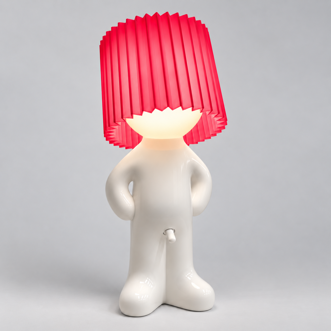Bordlampe Figur - Dekorativt Design med Plisseret Skærm og LED