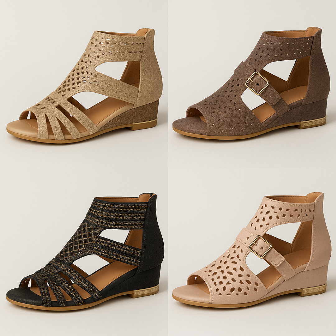 Lara | Luksus vævede sandaler med lav hæl - - women's fashion - {{ product_tags }