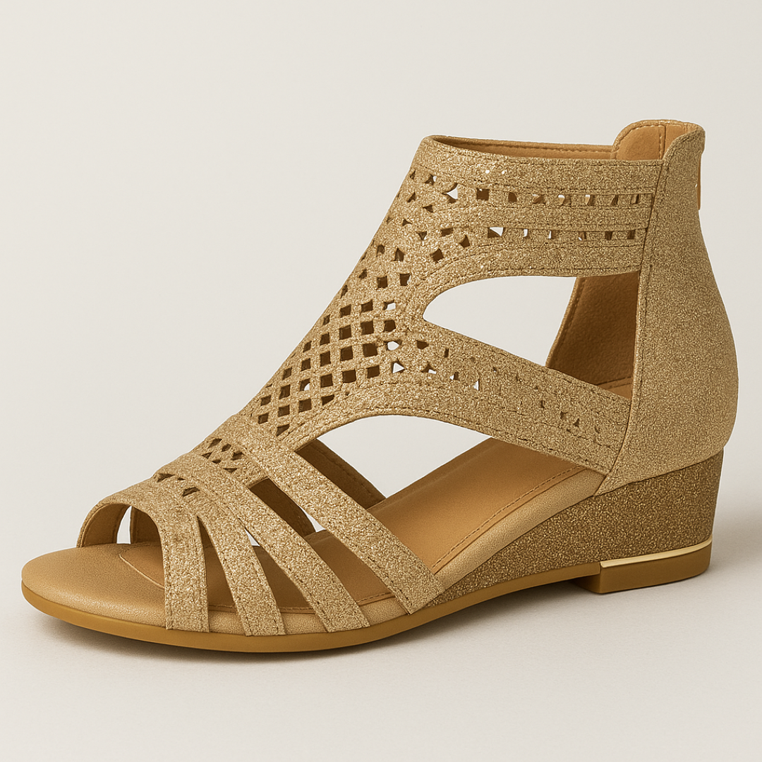 Lara | Luksus vævede sandaler med lav hæl - - women's fashion - {{ product_tags }