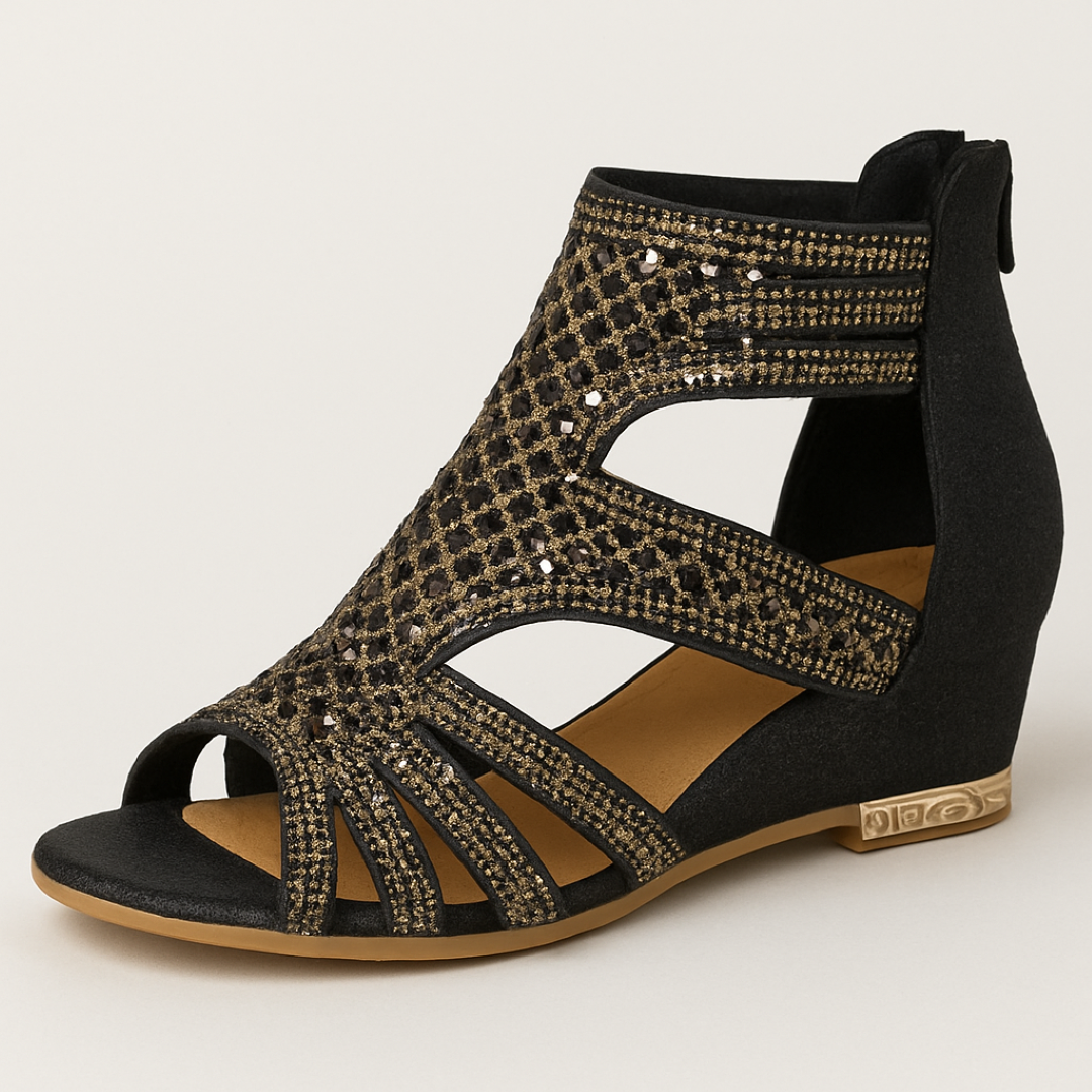 Lara | Luksus vævede sandaler med lav hæl - - women's fashion - {{ product_tags }