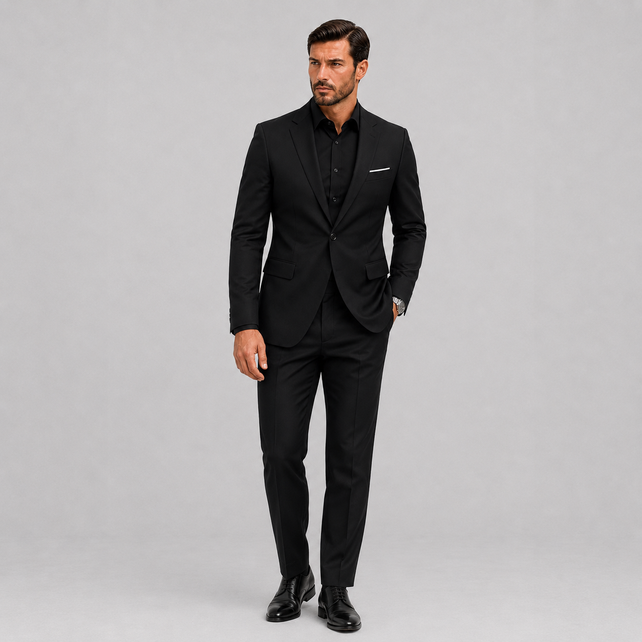 Elegant Slim-Fit Herrejakkesæt til Bryllup og Formelle Anledninger