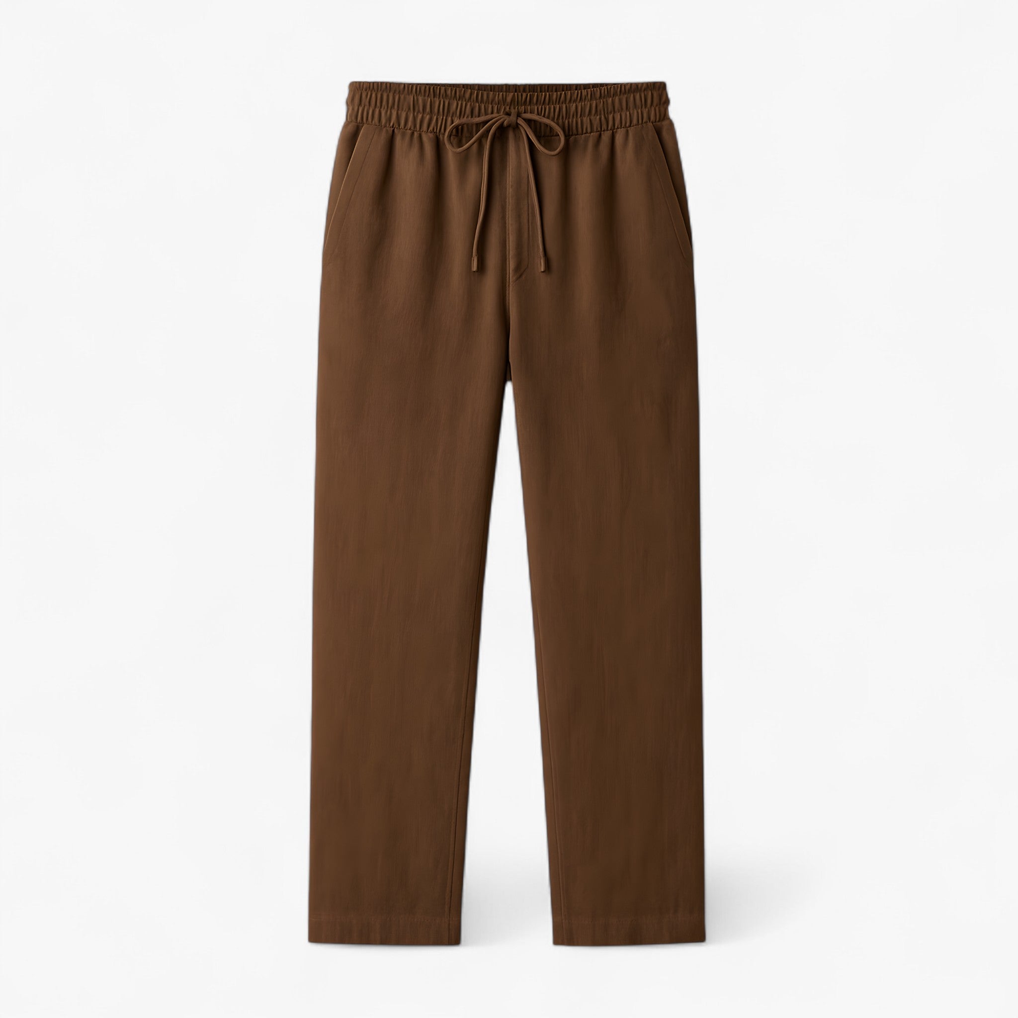 Oscar | Bløde og behagelige linnebukser med elastik i taljen - Brun - women's fashion - {{ product_tags }