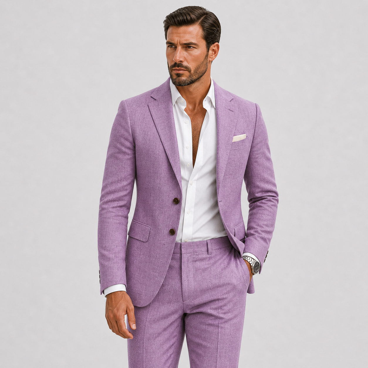 Edel | Kjole Mand Slim Fit i elegant sommerhør - perfekt til ceremonier og arrangementer - - Suits - {{ product_tags }