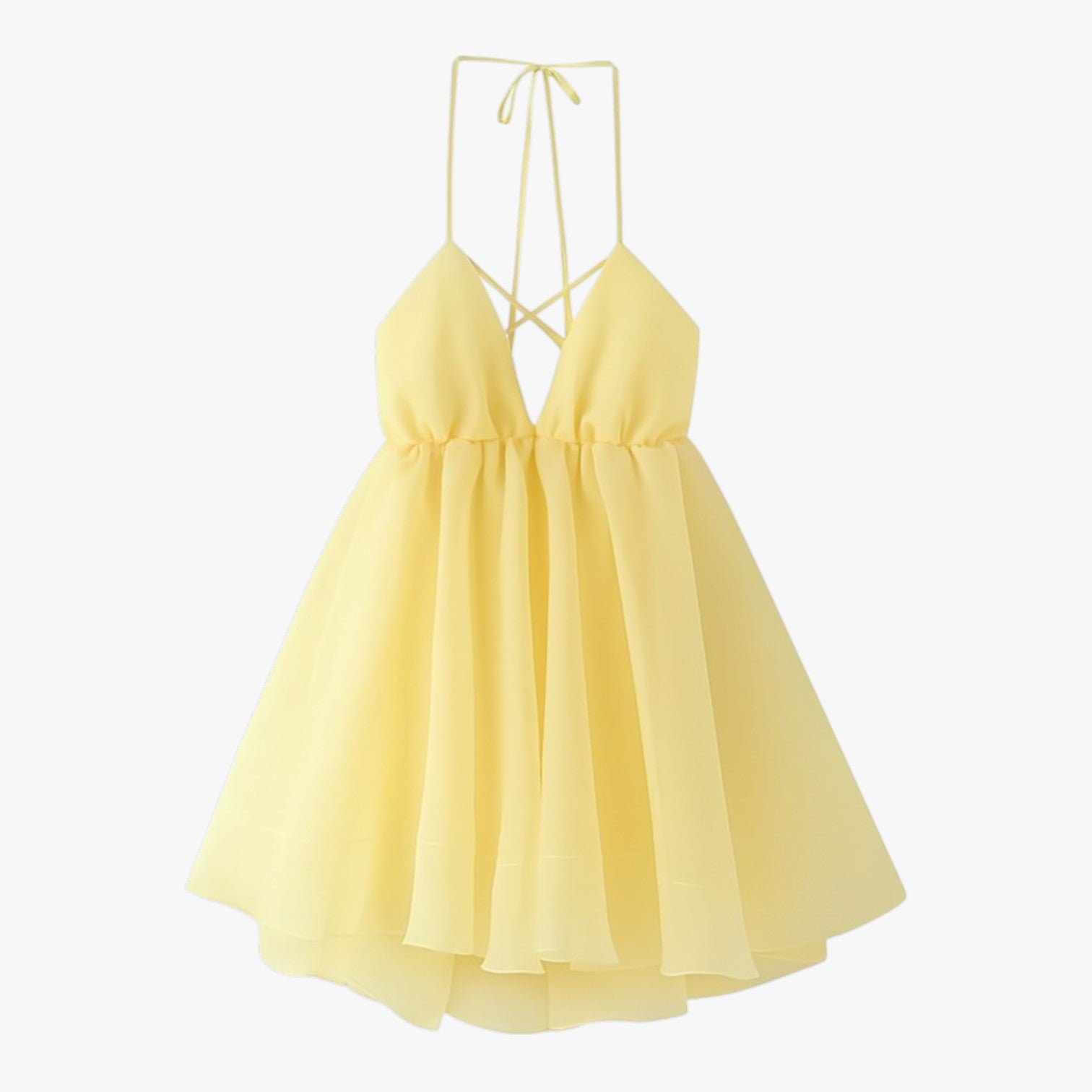 Alma | Sommerkjole med åben ryg og plisseret kant - - Alma | Sommerkjole med åben ryg og plisseret kant - €25 - {{ product_tags }