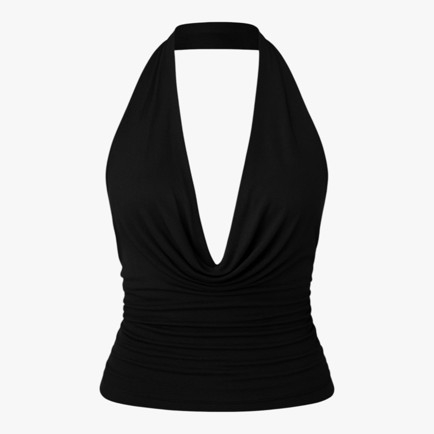Luna | Rygløs halterneck top til sommer og street style - Sort - Luna | Rygløs halterneck top til sommer og street style - €25 - {{ product_tags }