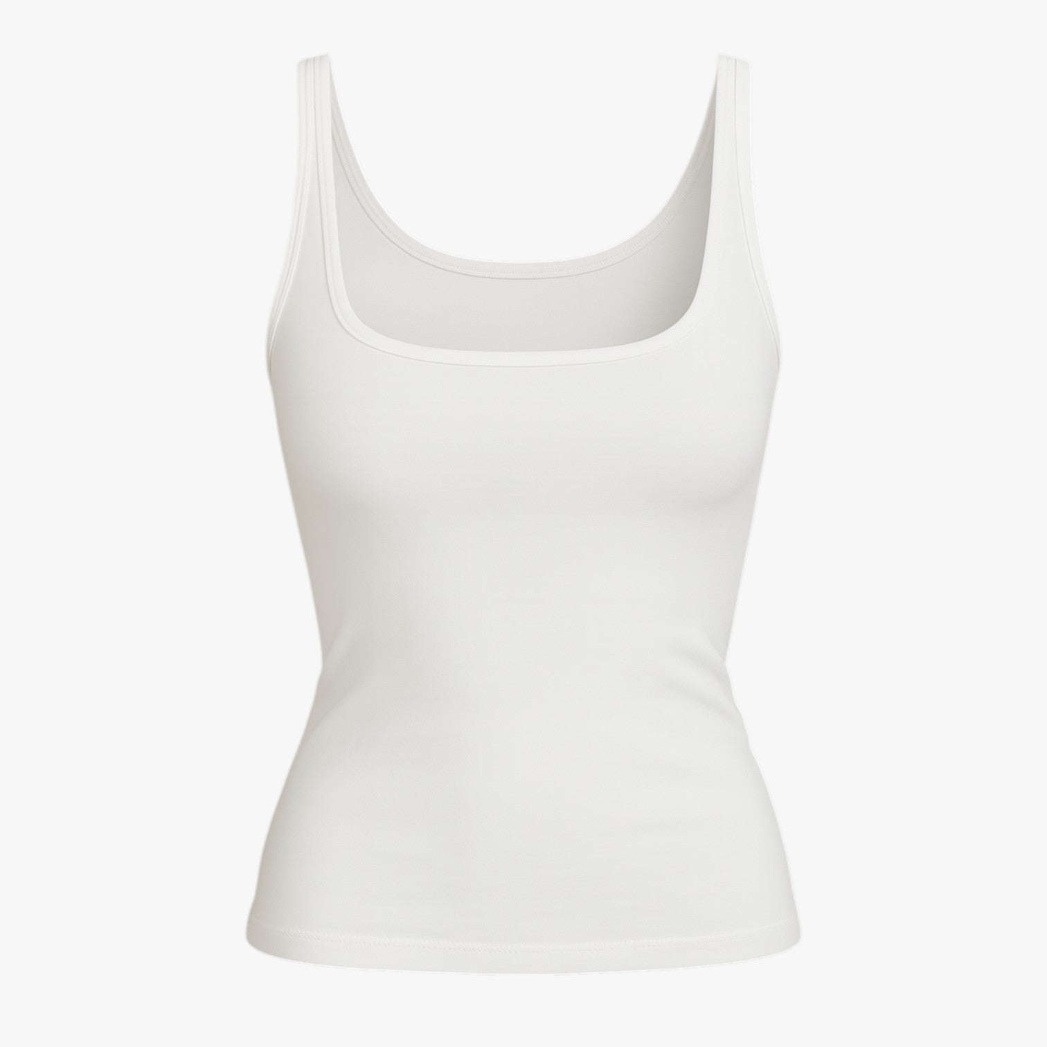 Lina | Konturerende Tanktop med Skulderdetaljer - HVID - Lina | Konturerende Tanktop med Skulderdetaljer - €25 - {{ product_tags }