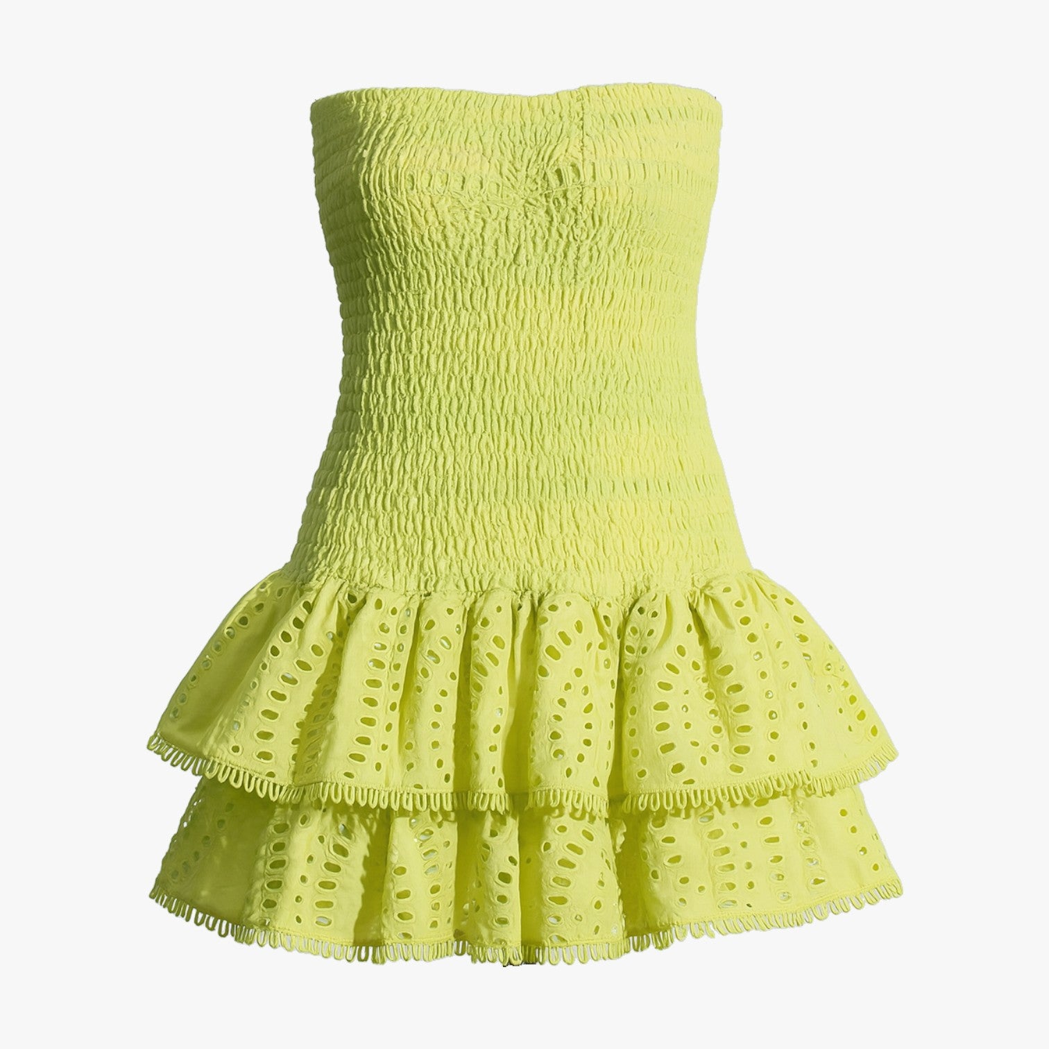 Elena | Stropløs slankekjole med udskæringer - GREEN - Elena | Stropløs slankekjole med udskæringer- €25 - {{ product_tags }