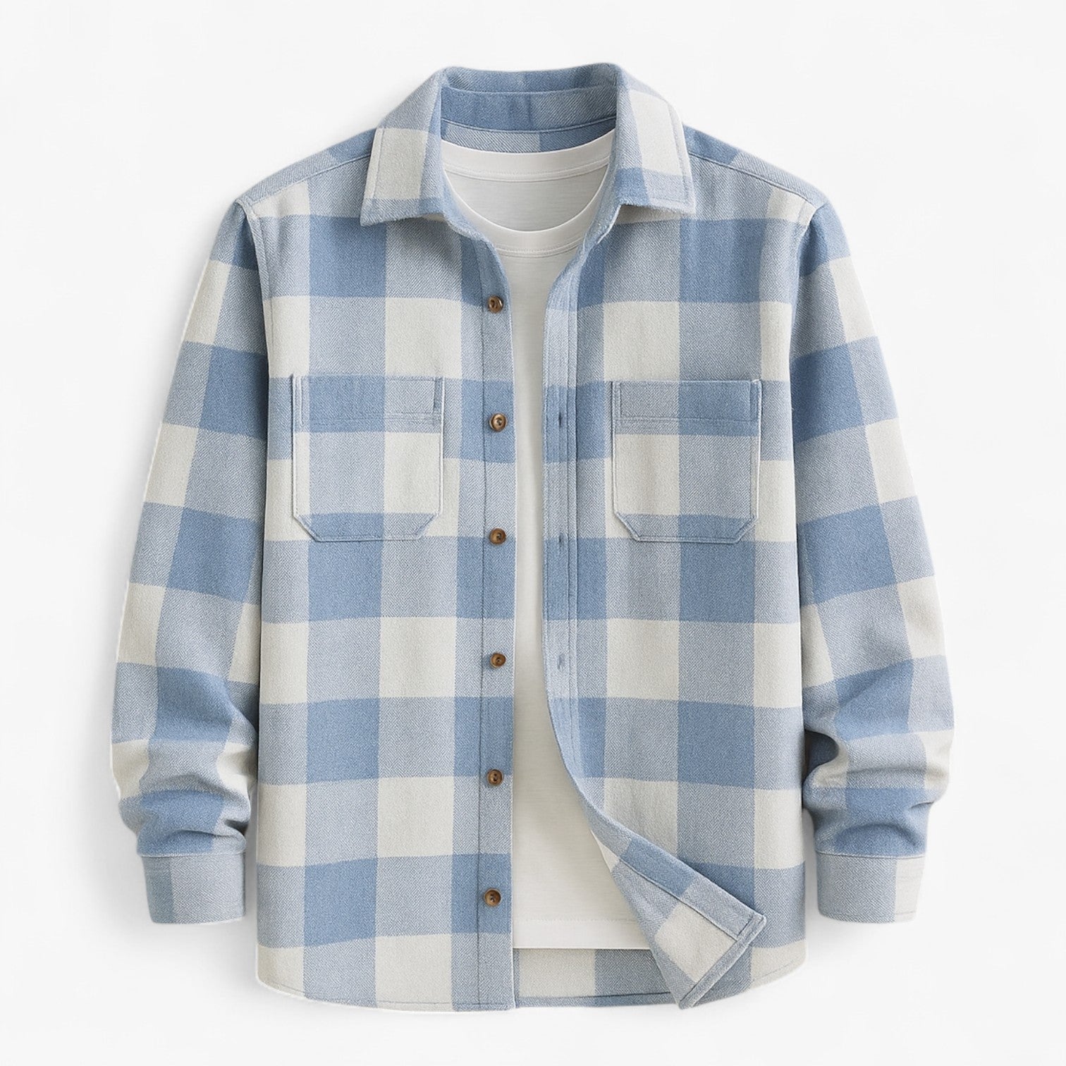 Lukas® | Casual ternet herreskjorte - Blå - men's fashion - {{ product_tags }