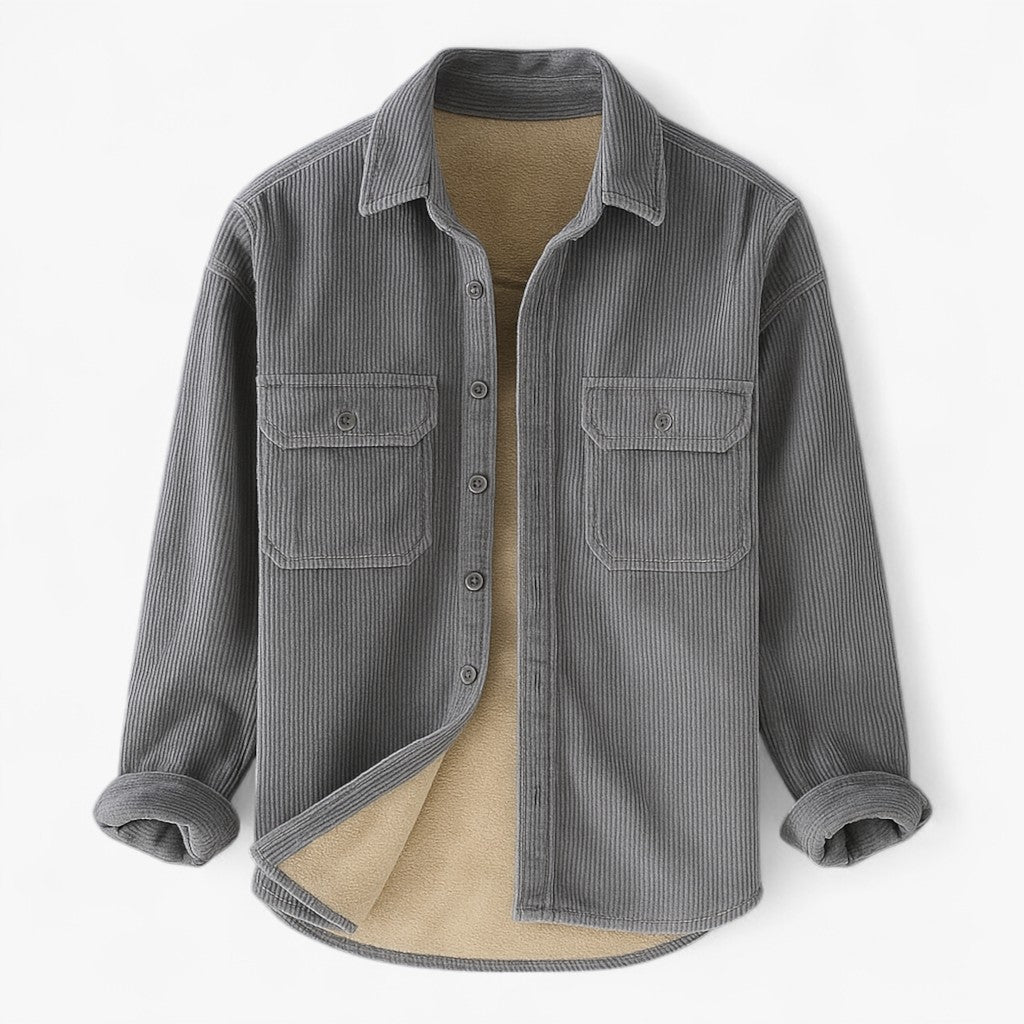Pierre | Polstret flannel skjorte til herrer - Grå - men's fashion - {{ product_tags }