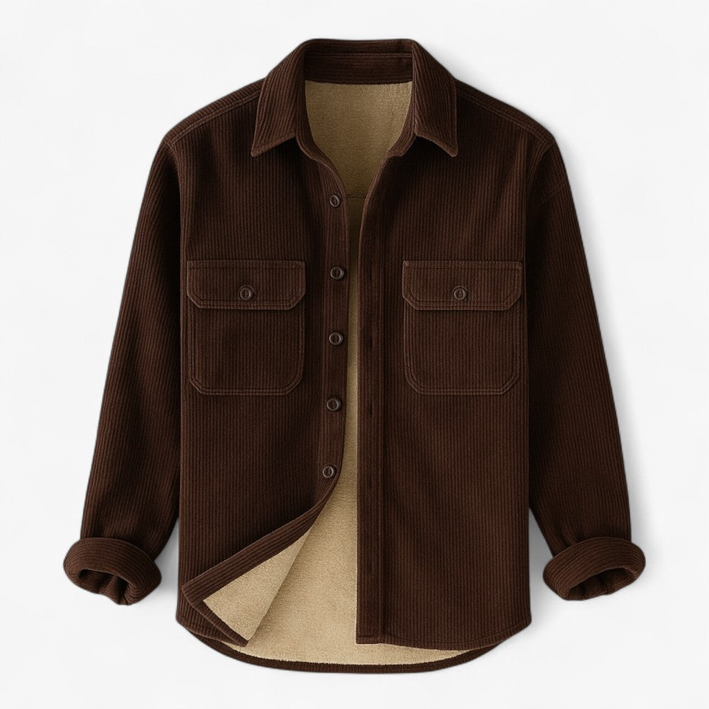 Pierre | Polstret flannel skjorte til herrer - Brun - men's fashion - {{ product_tags }