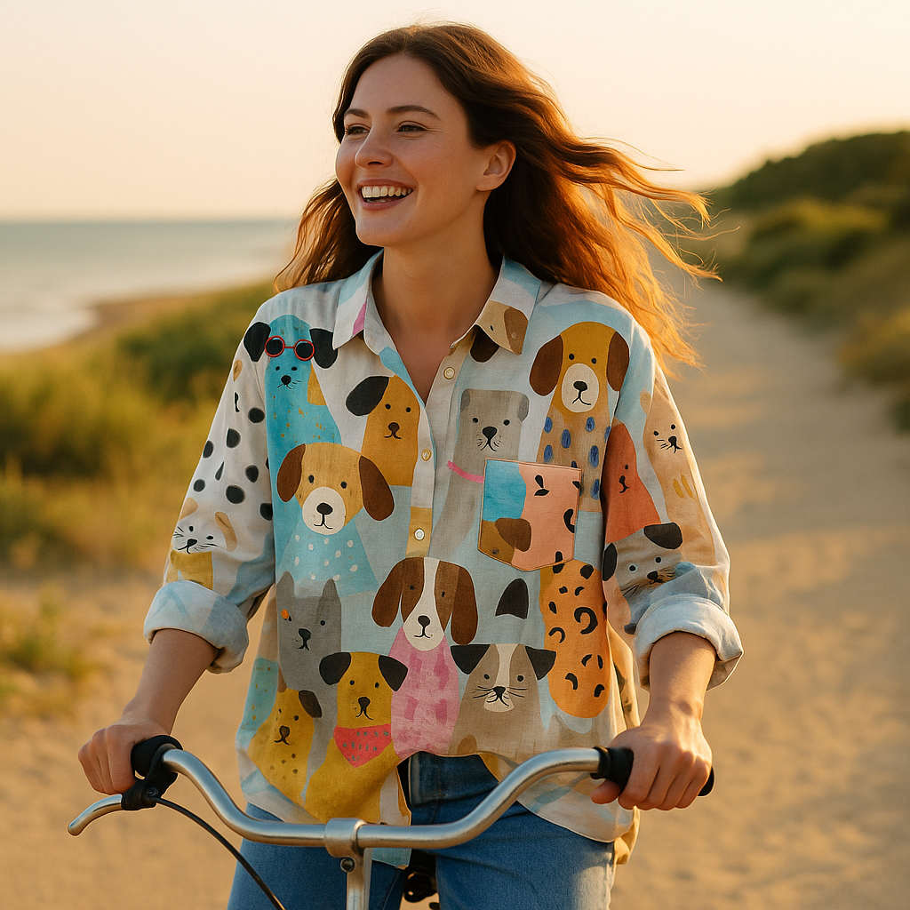 Jane | Skjorte med grafisk print - stilfuld og iøjnefaldende - - women's fashion - {{ product_tags }