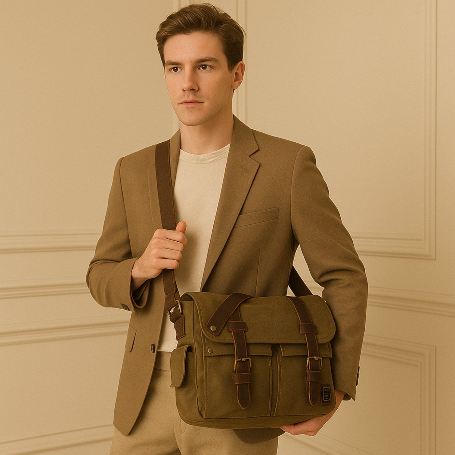 Jonon Vintage | Bærbar Taske i Lærred - Sikker Opbevaring & Retrolook - - Jonon Vintage | Bærbar Taske i Lærred - Sikker Opbevaring & Retrolook- €25 - {{ product_tags }
