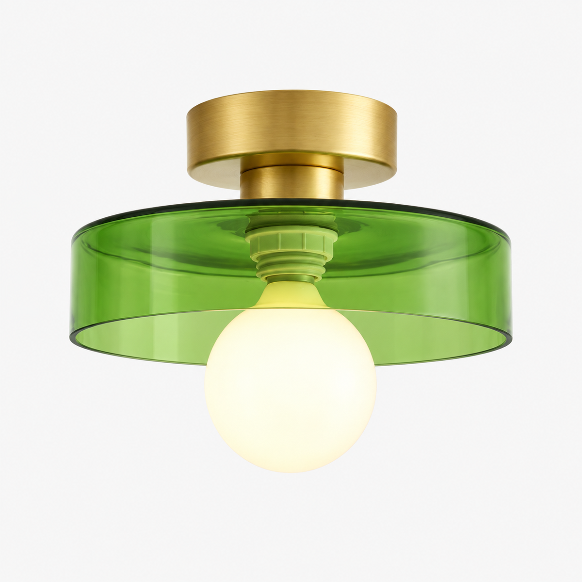 Bauhaus Loftlampe - Fransk-inspireret Messing Glas Geometrisk