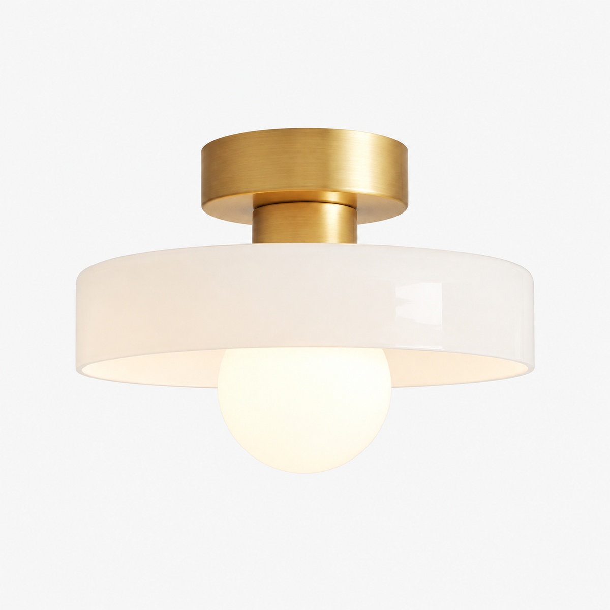 Bauhaus Loftlampe - Fransk-inspireret Messing Glas Geometrisk