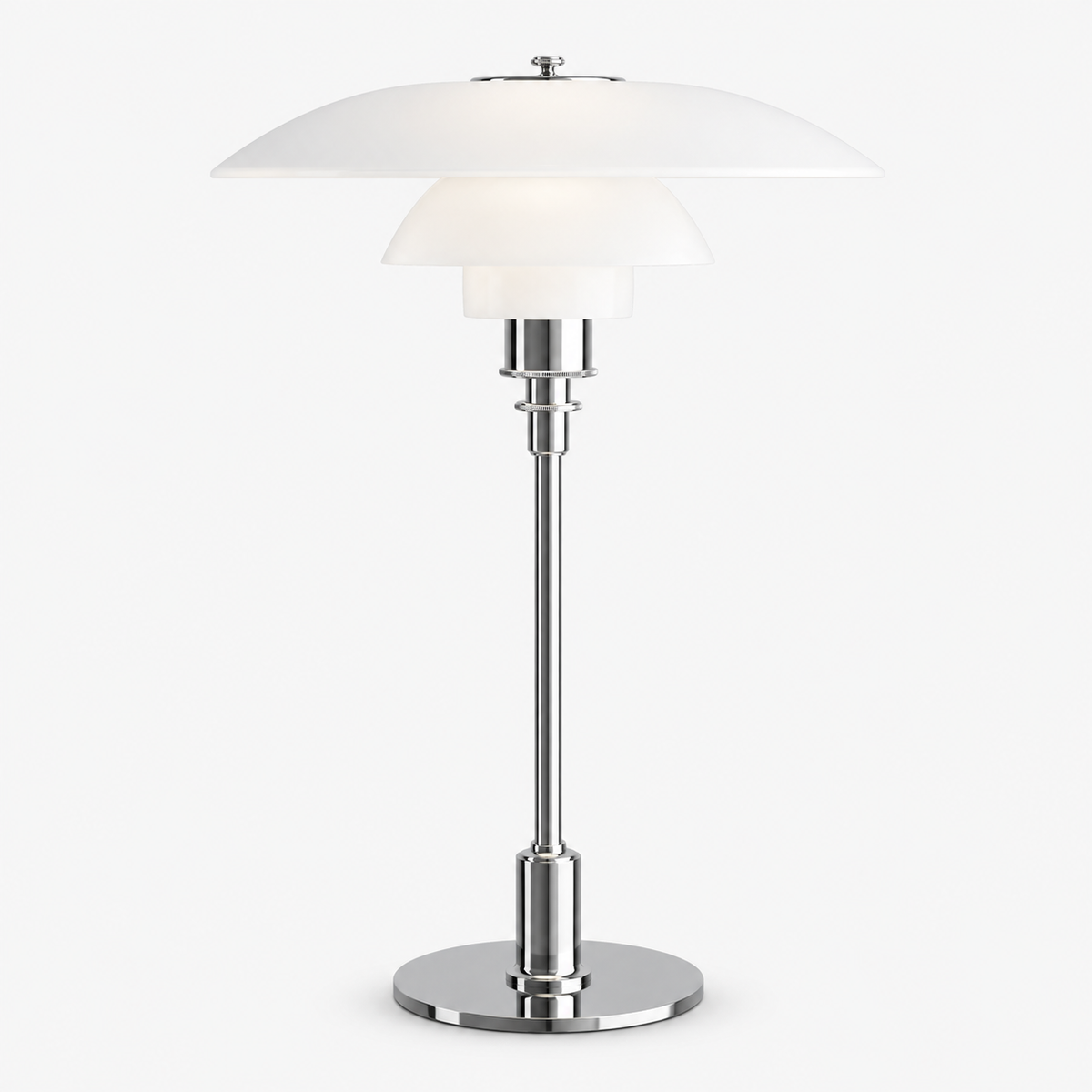 Moderne Dansk Designer Bordlampe - Lagdelt Skærm, LED