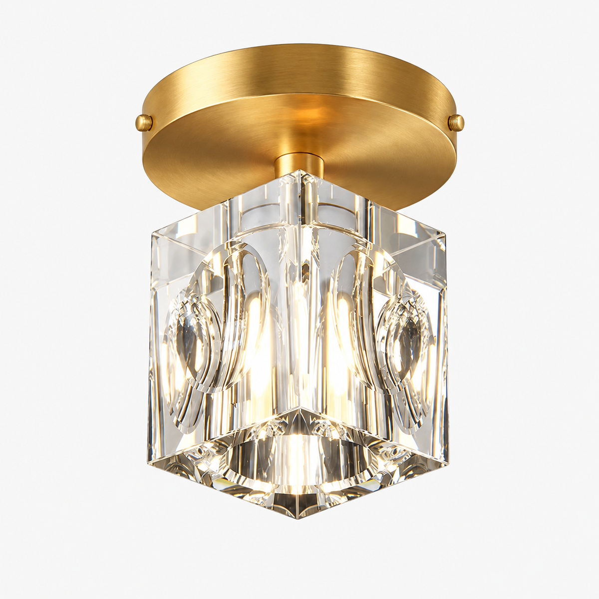 Geometrisk Krystal Loftlampe - Moderne Sort eller Guld Finish