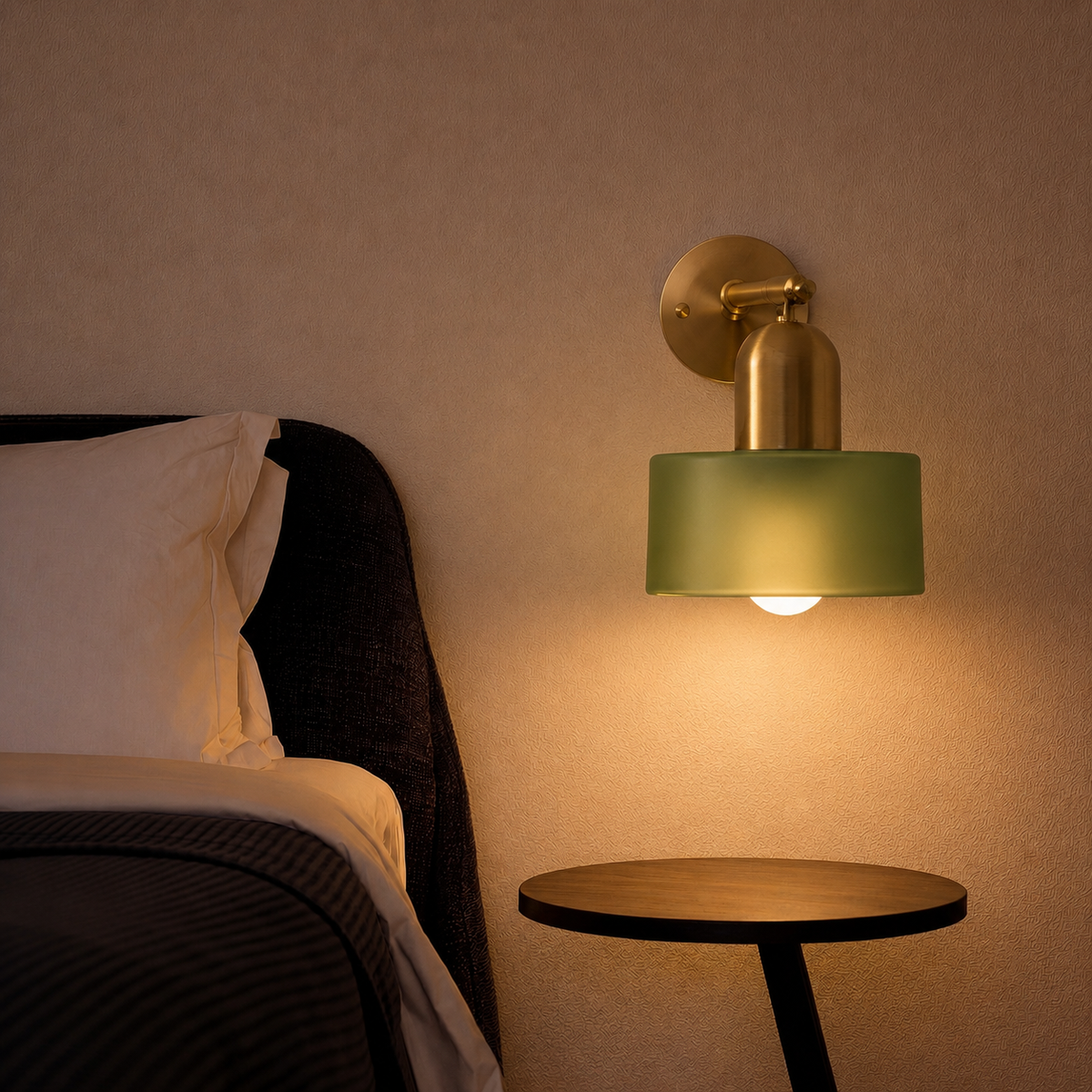 Bauhaus Væglampe i Farvet Glas - Moderne Planmonteret Lampe