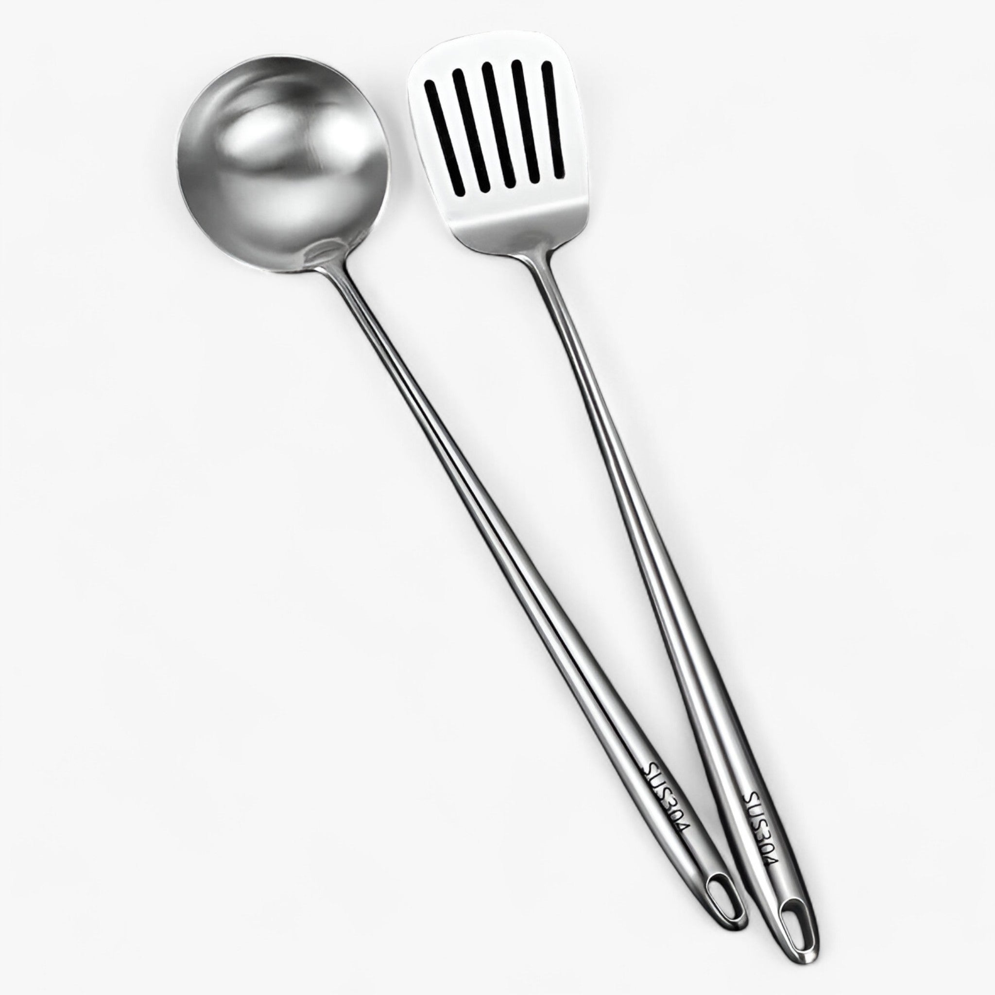 Rustfrit køkkenudstyr | Pålideligt, alsidigt kogegrej - Suppe ske + Ske med slå - house & garden - {{ product_tags }