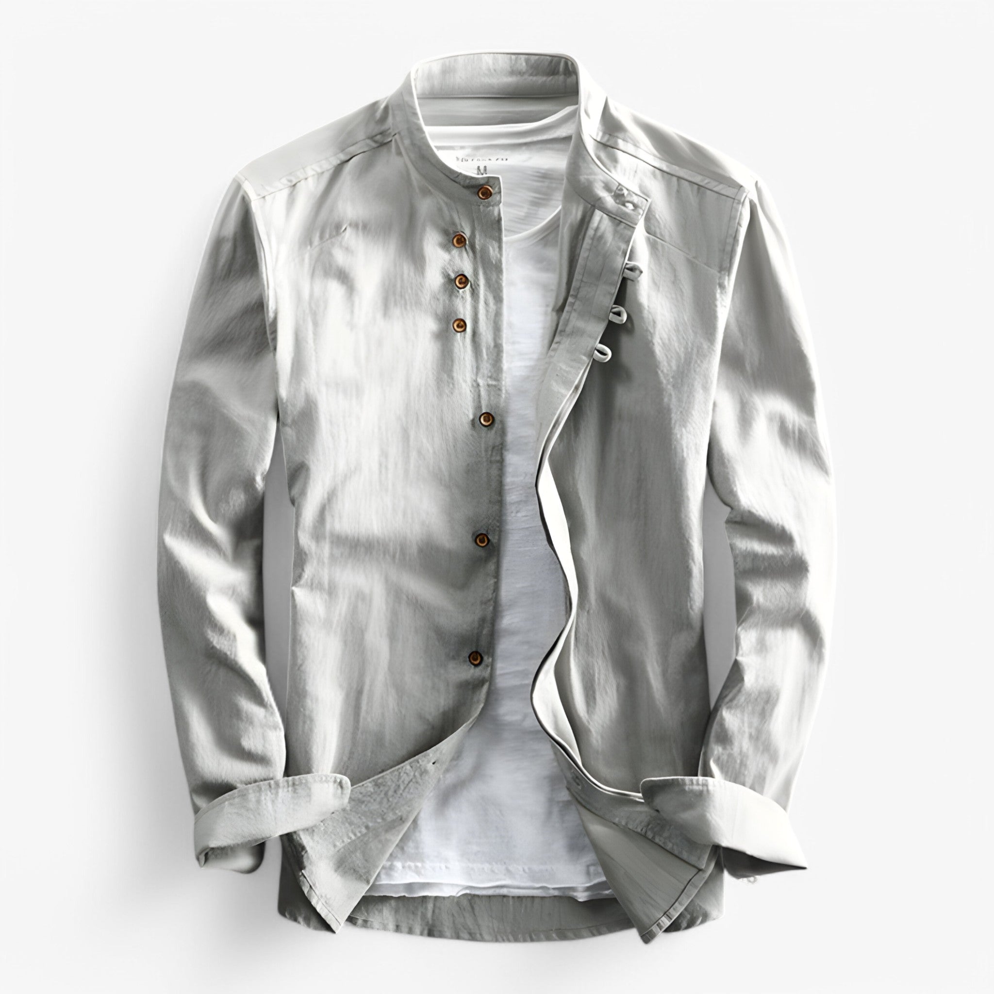 Karl - Skjorte i Japansk Stil - Lysegrå - Karl - Skjorte i Japansk Stil - €25 - {{ product_tags }