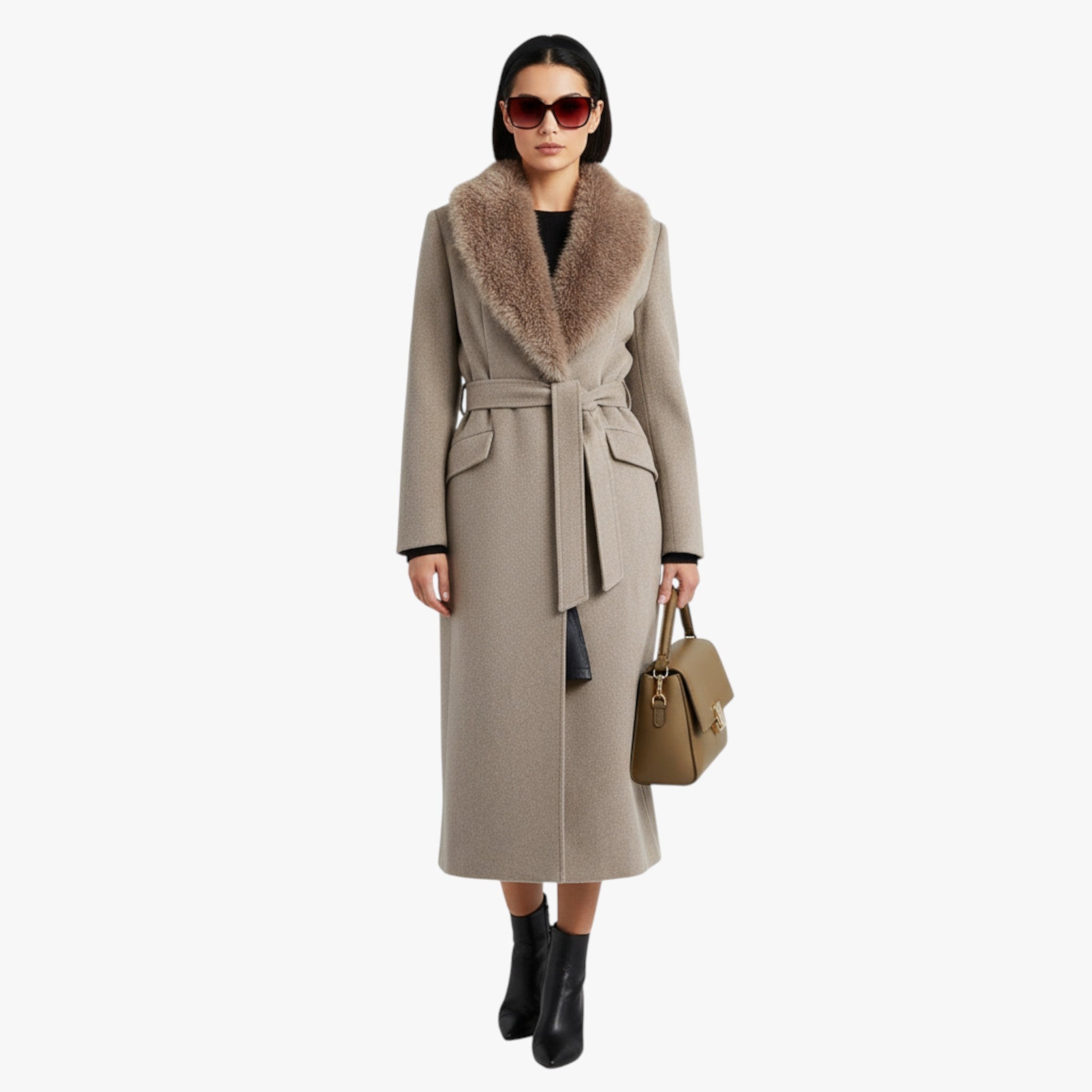 Mary | Dame Aftagelig Krave Uldfrakke - - Kvinders overtøj - {{ product_tags }