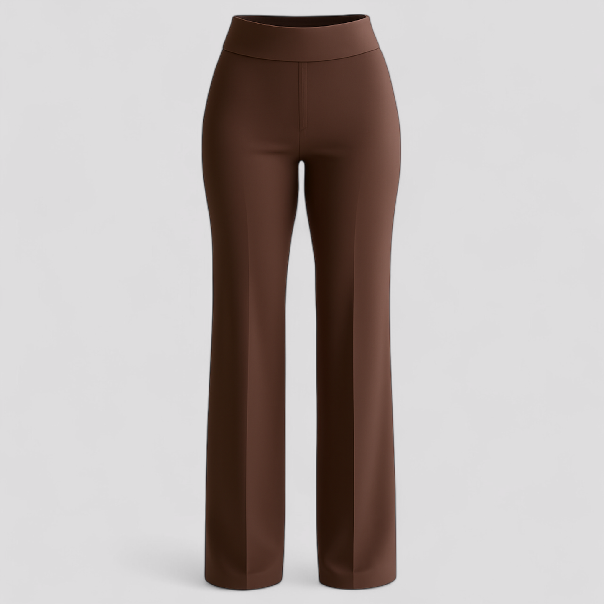 Bruna | Dame Bukser Med Høj Talje Og Brede Ben - Brun - Bukser - {{ product_tags }