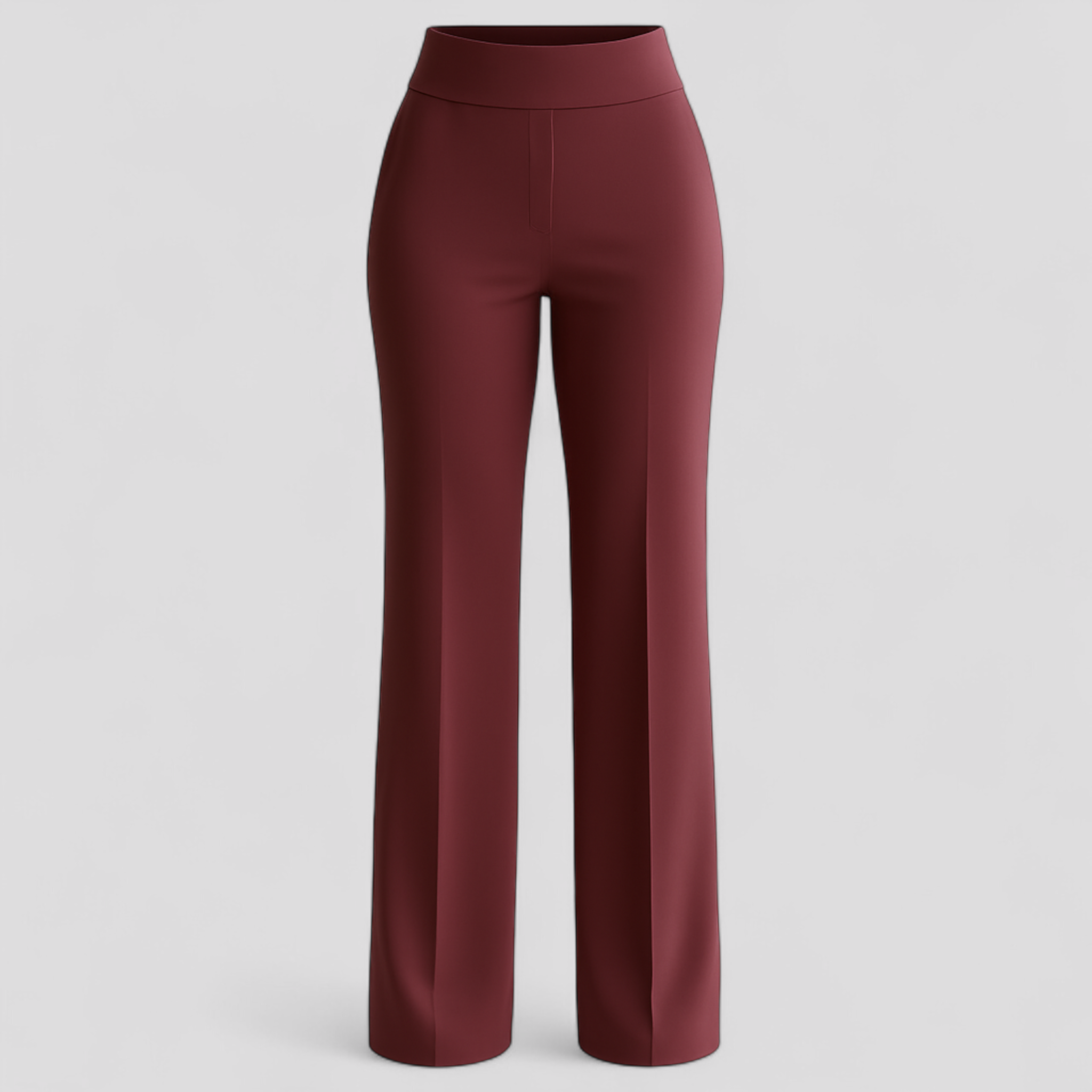 Bruna | Dame Bukser Med Høj Talje Og Brede Ben - Rød - Bukser - {{ product_tags }