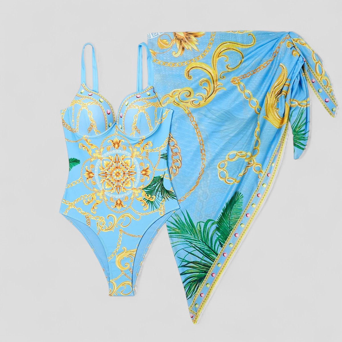 Cara | Dame Elegant Badedragt - Lyseblå - Badetøj - {{ product_tags }