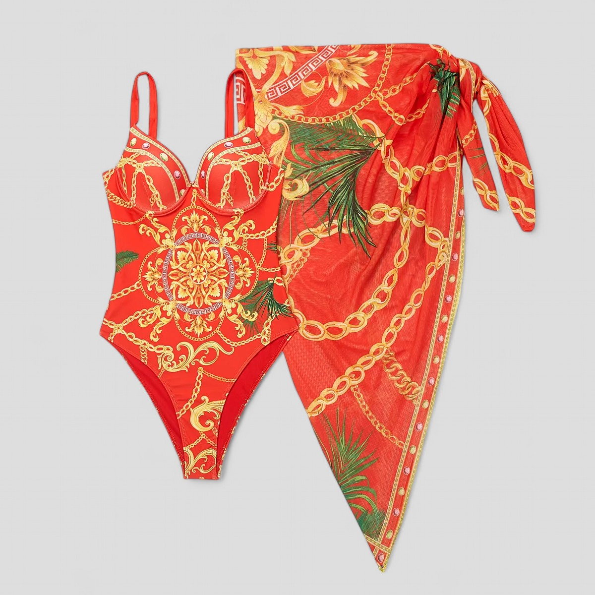Cara | Dame Elegant Badedragt - Rød - Badetøj - {{ product_tags }