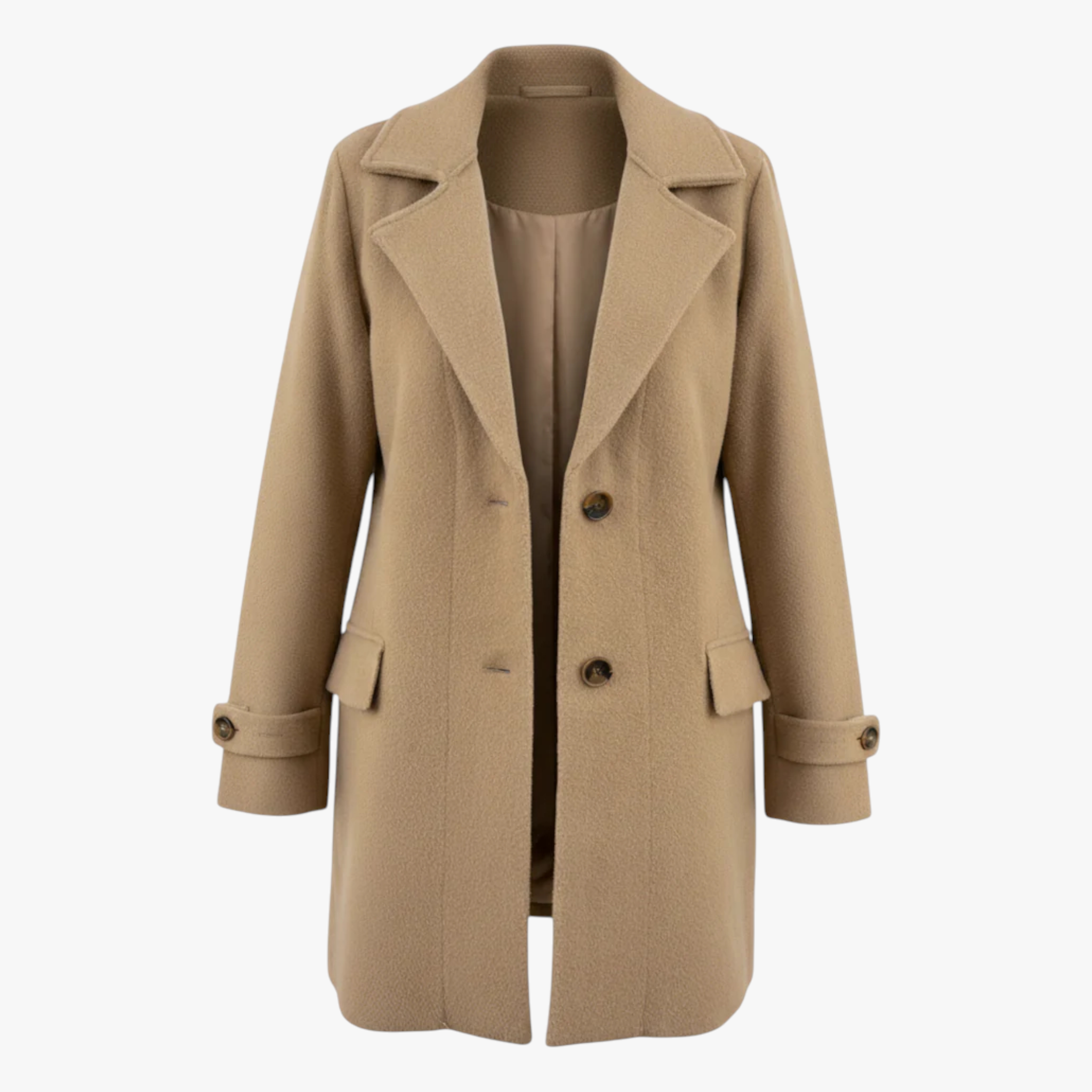Conti | Dame Elegant Vinterjakke - Khaki - Kvinders frakker og jakker - {{ product_tags }
