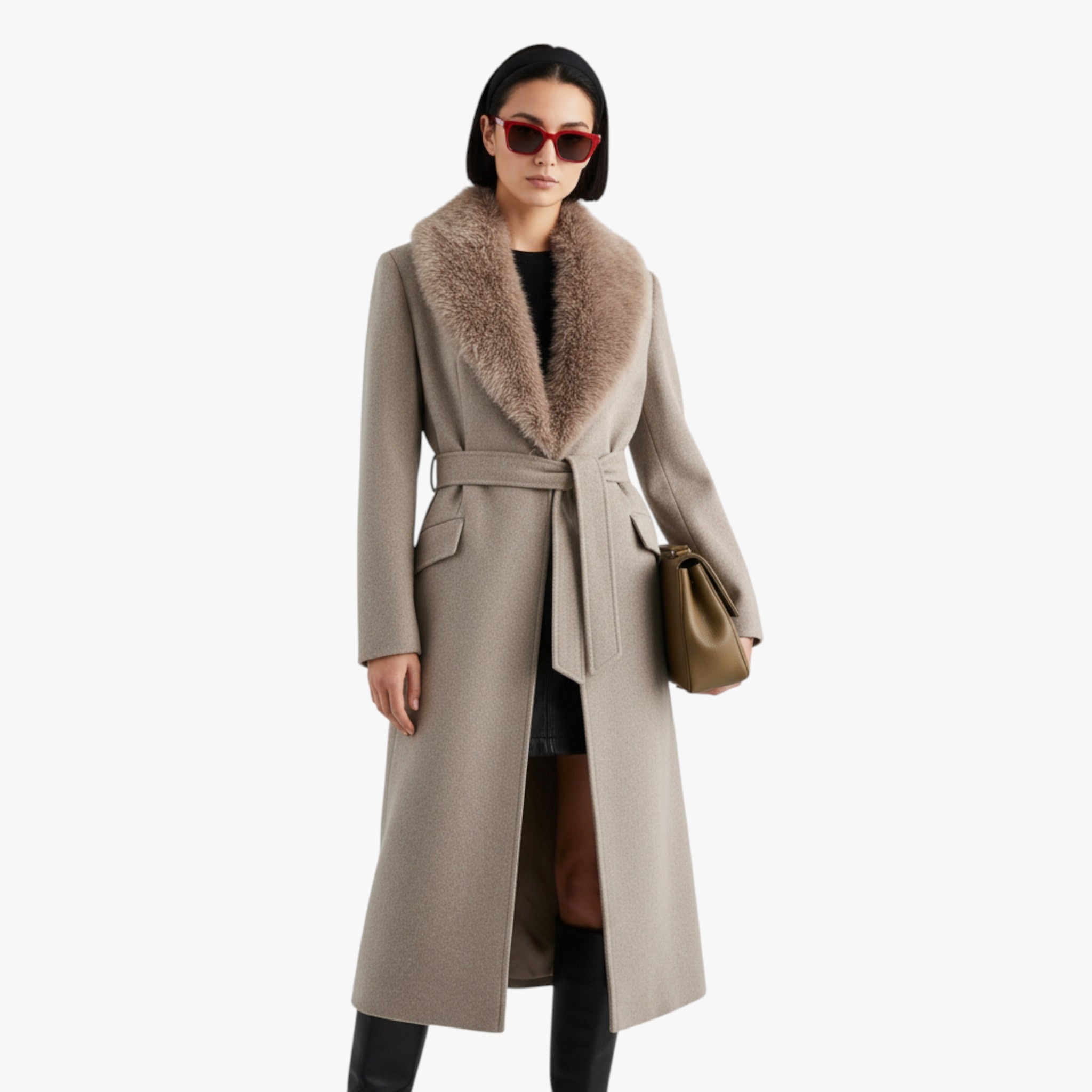 Luna | Dame Frakke med Pelskrave til Vinter - - Damefrakker og jakker - {{ product_tags }