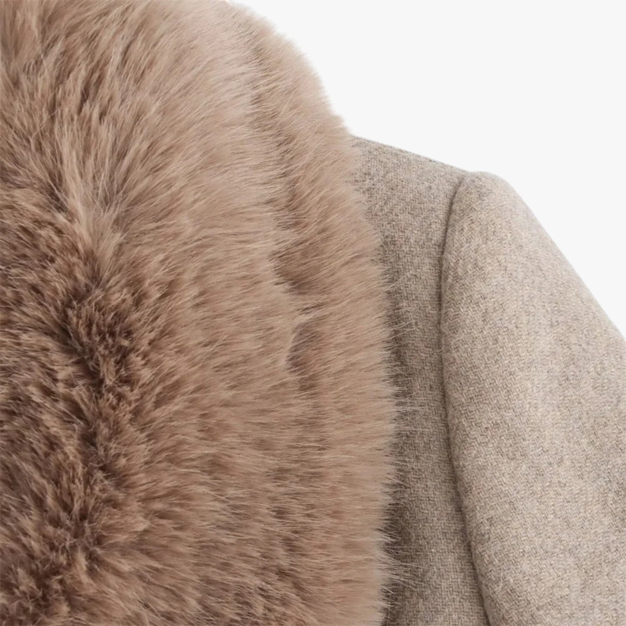 Luna | Dame Frakke med Pelskrave til Vinter - - Damefrakker og jakker - {{ product_tags }
