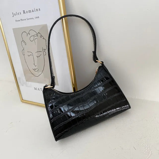 INGE - Dame Læder Skuldertaske med Retro Design - Sort - Håndtasker - {{ product_tags }